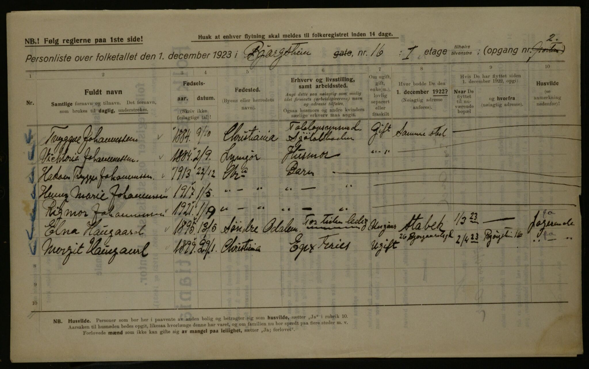 OBA, Kommunal folketelling 1.12.1923 for Kristiania, 1923, s. 5590