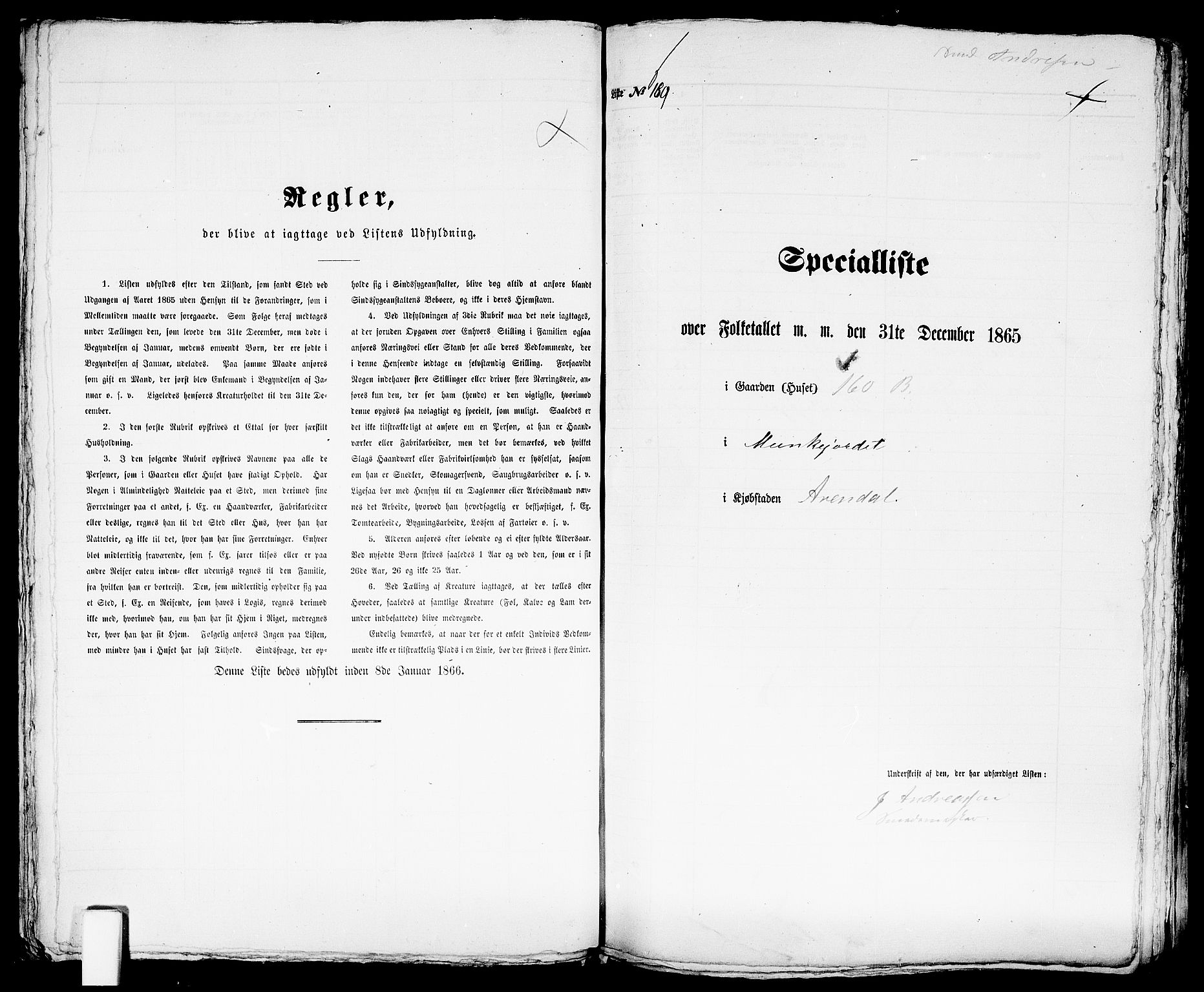 RA, Folketelling 1865 for 0903P Arendal prestegjeld, 1865, s. 385