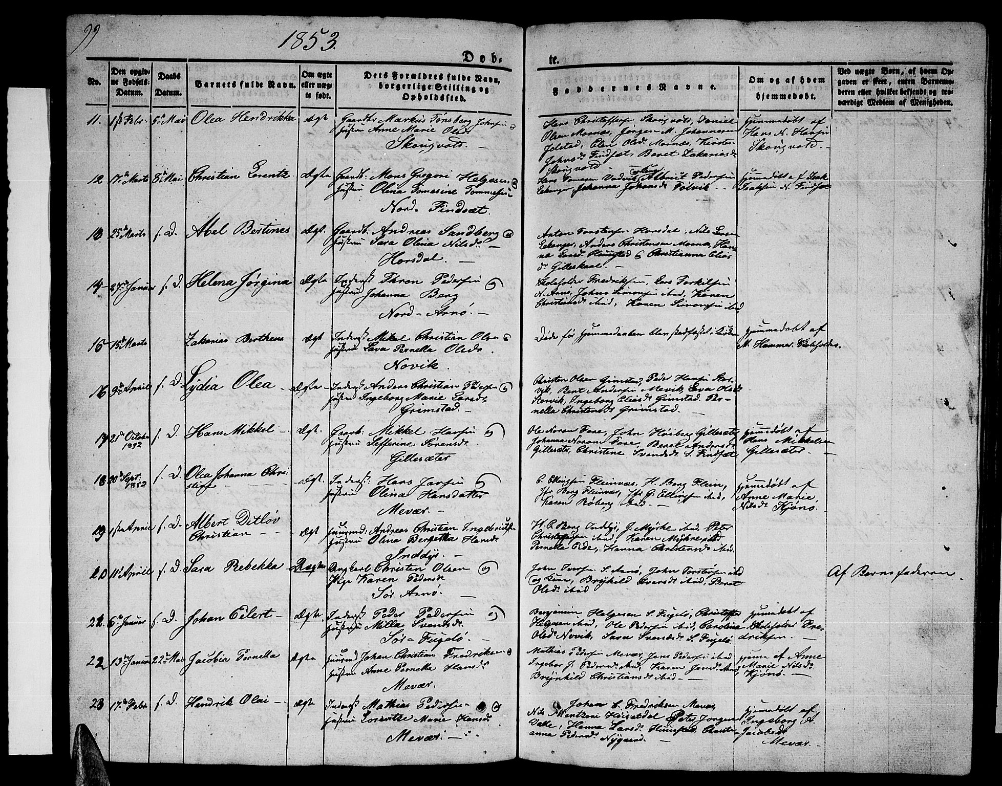 Ministerialprotokoller, klokkerbøker og fødselsregistre - Nordland, AV/SAT-A-1459/805/L0106: Klokkerbok nr. 805C02, 1841-1861, s. 99