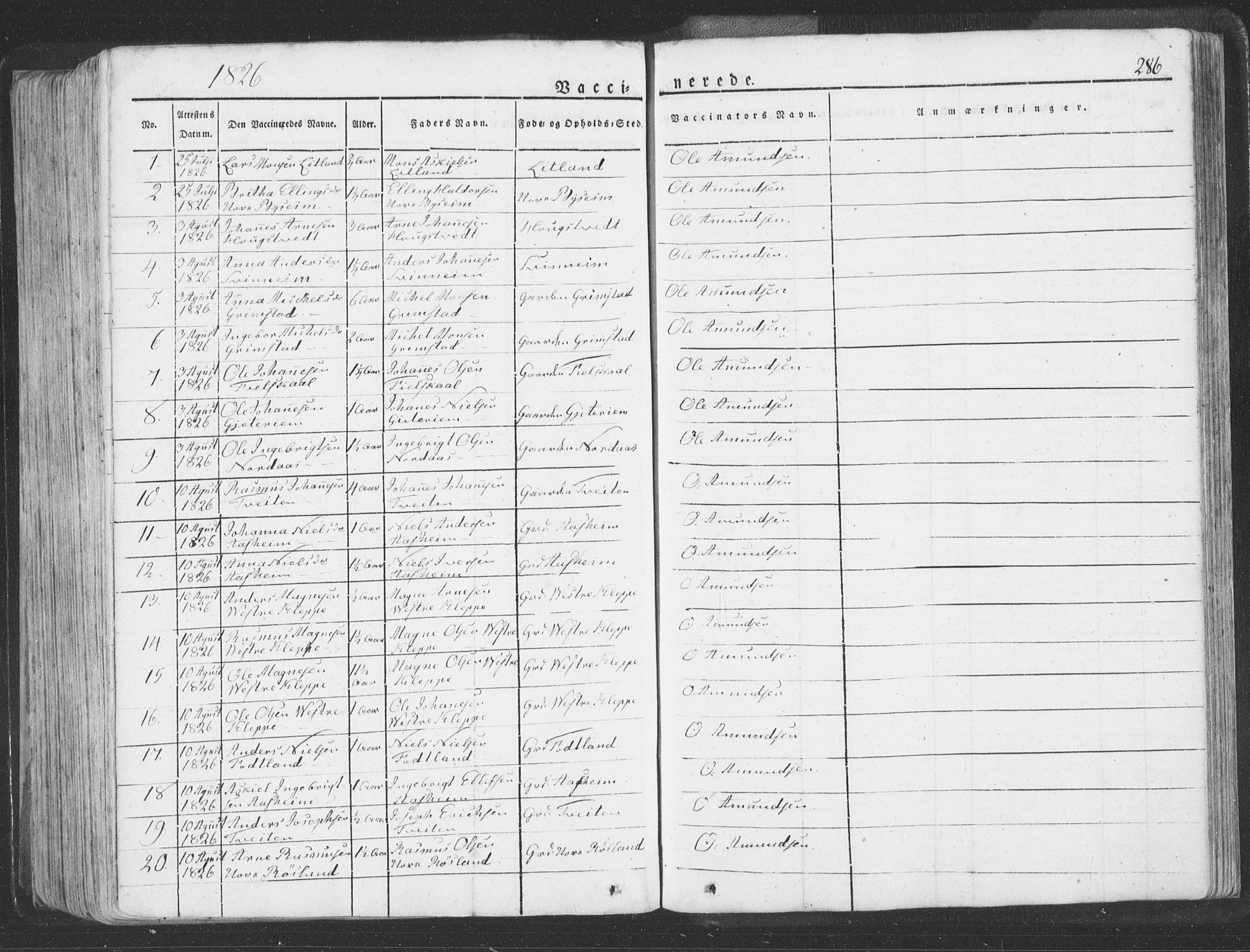 Hosanger sokneprestembete, AV/SAB-A-75801/H/Haa: Ministerialbok nr. A 6, 1824-1835, s. 286