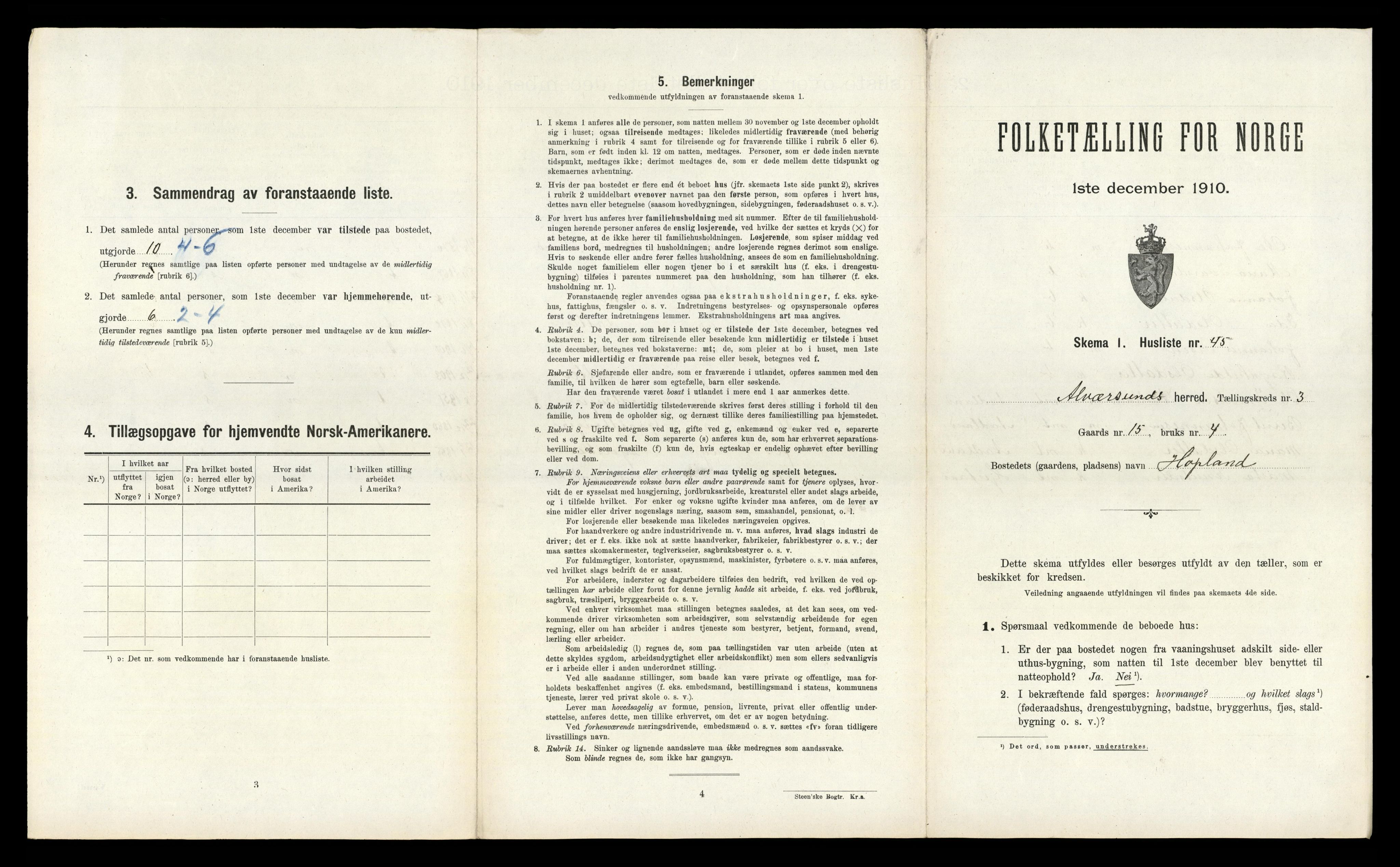 RA, Folketelling 1910 for 1257 Alversund herred, 1910, s. 264