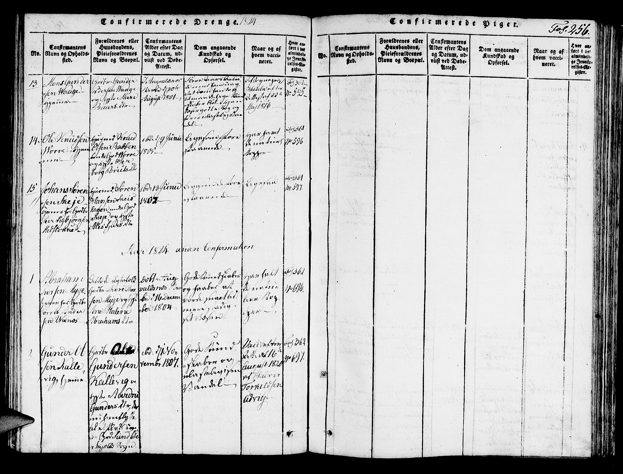 Avaldsnes sokneprestkontor, AV/SAST-A -101851/H/Ha/Haa/L0004: Ministerialbok nr. A 4, 1816-1825, s. 256