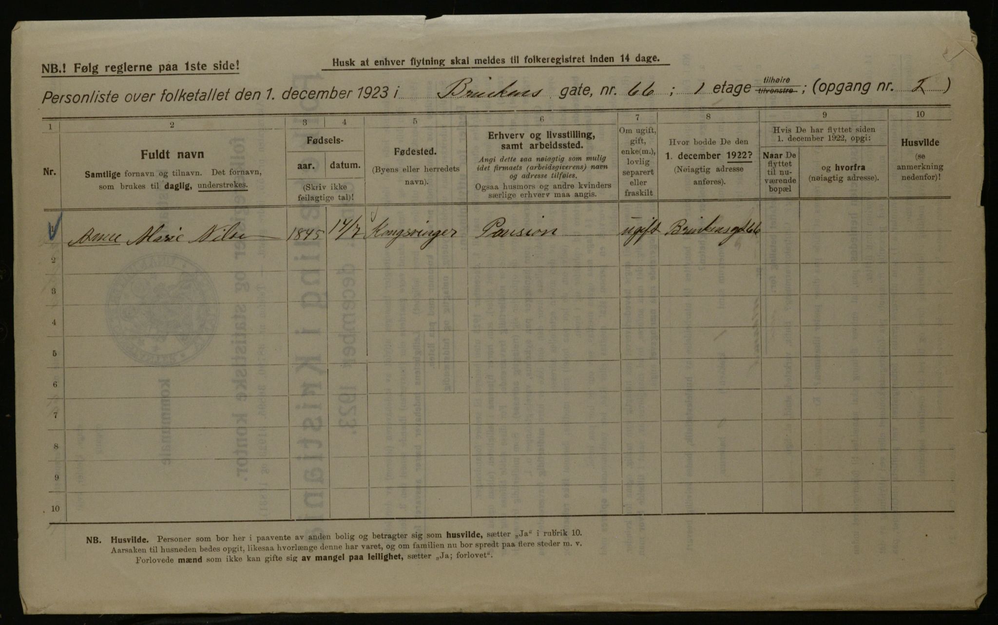 OBA, Kommunal folketelling 1.12.1923 for Kristiania, 1923, s. 10204