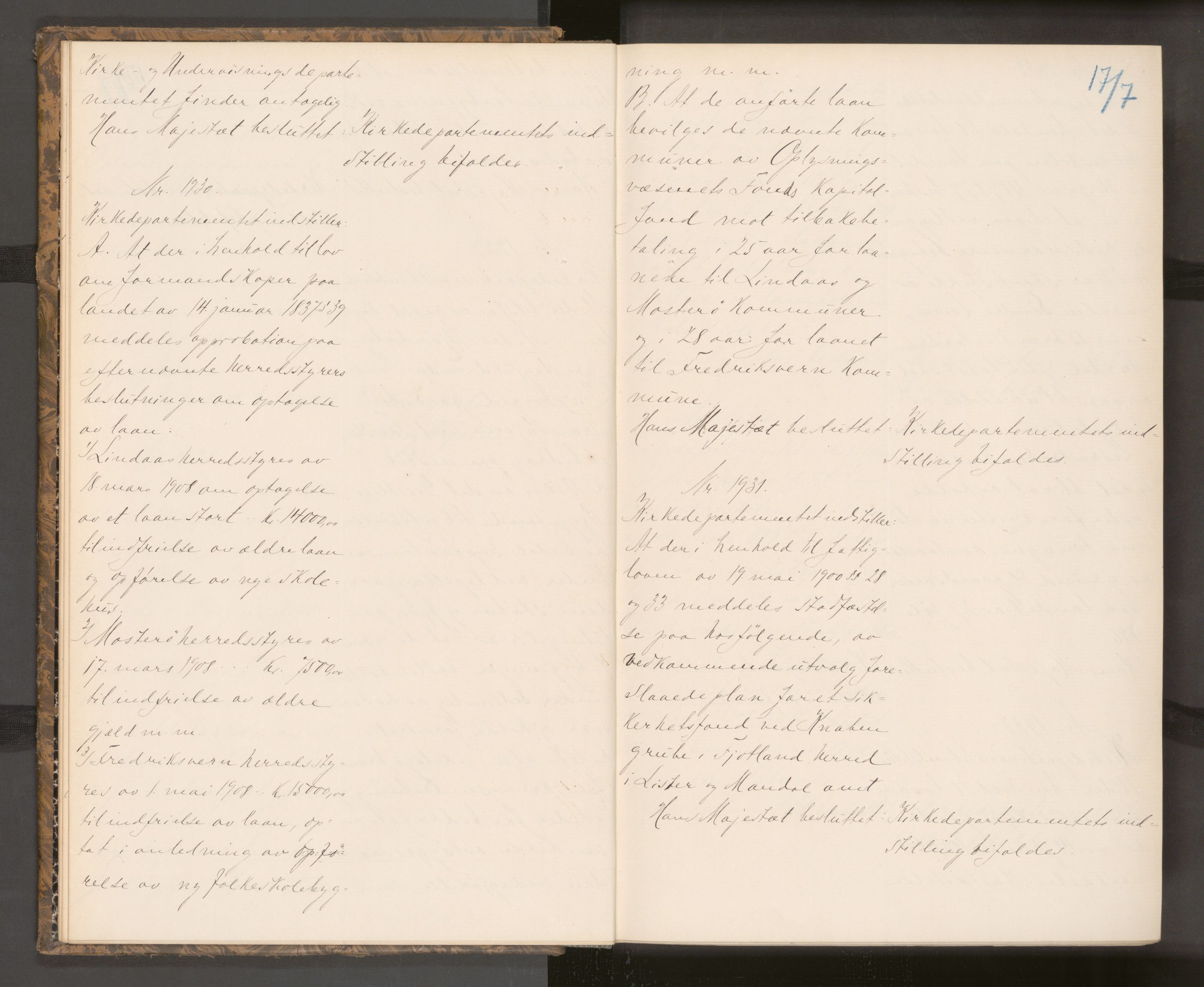 Statsrådssekretariatet, AV/RA-S-1001/A/Ac/L0012: Kgl. res. nr. 1915-2623, 3. kvartal, 1908