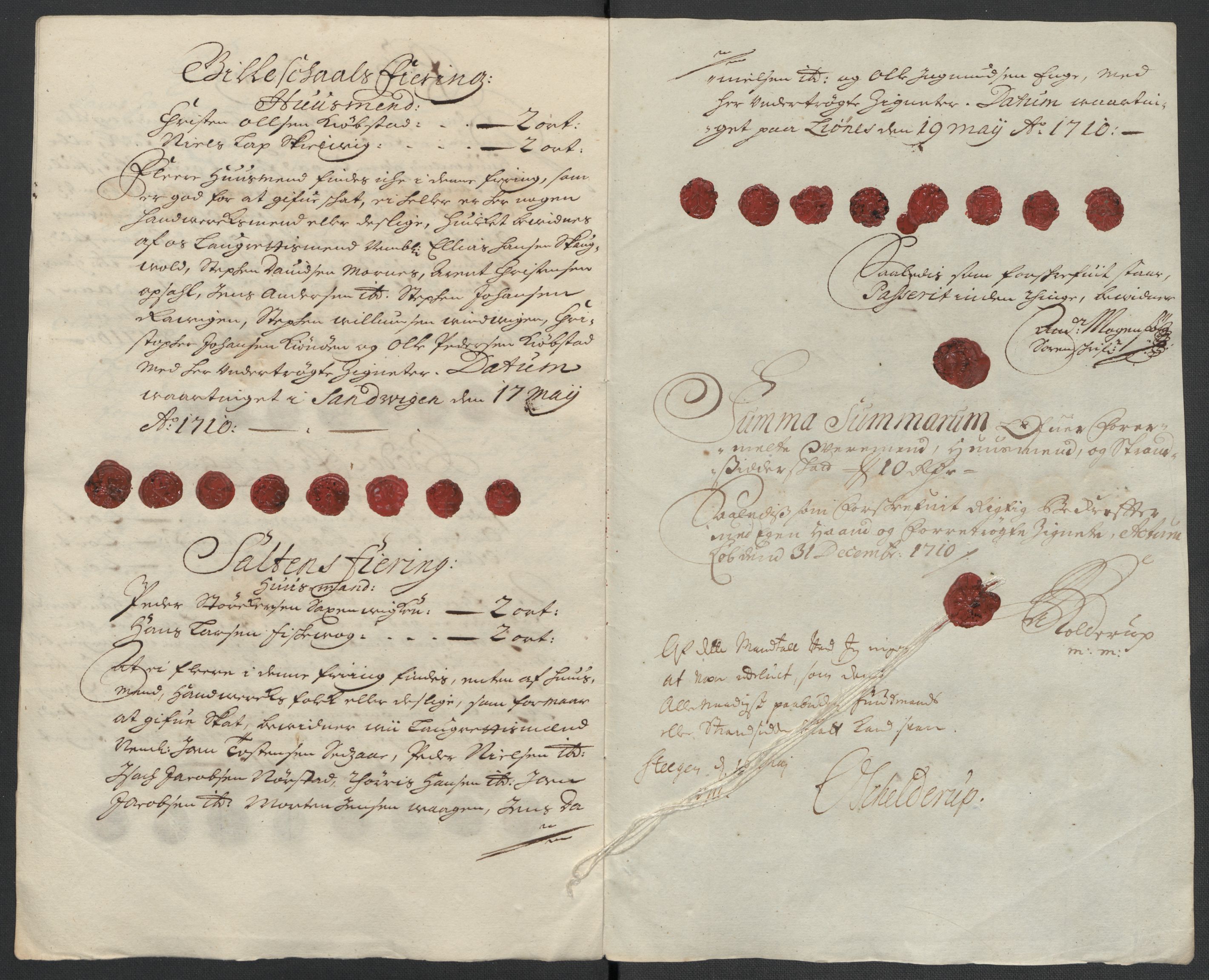 Rentekammeret inntil 1814, Reviderte regnskaper, Fogderegnskap, AV/RA-EA-4092/R66/L4581: Fogderegnskap Salten, 1707-1710, s. 470
