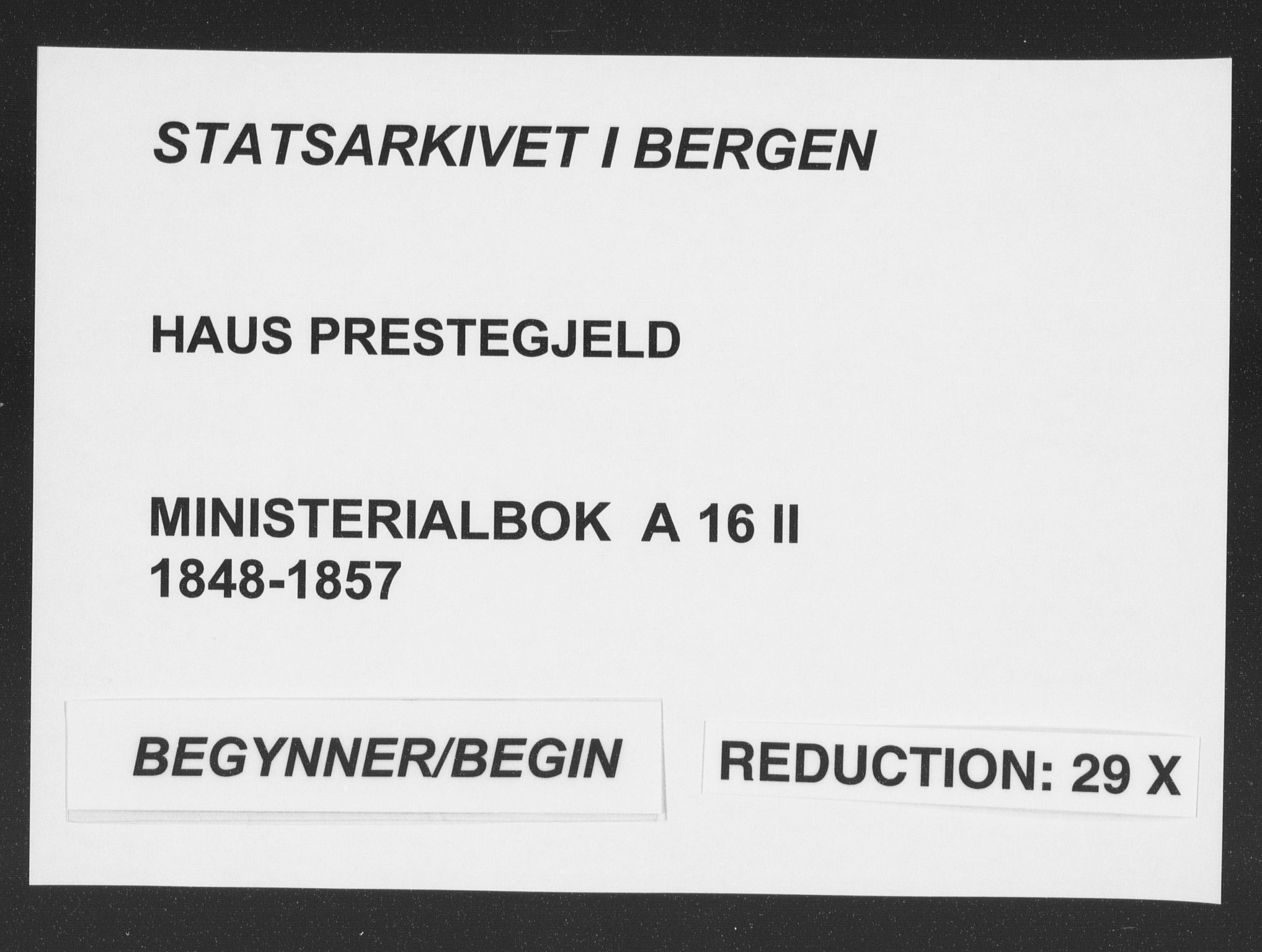 Haus sokneprestembete, SAB/A-75601/H/Haa: Ministerialbok nr. A 16 II, 1848-1857
