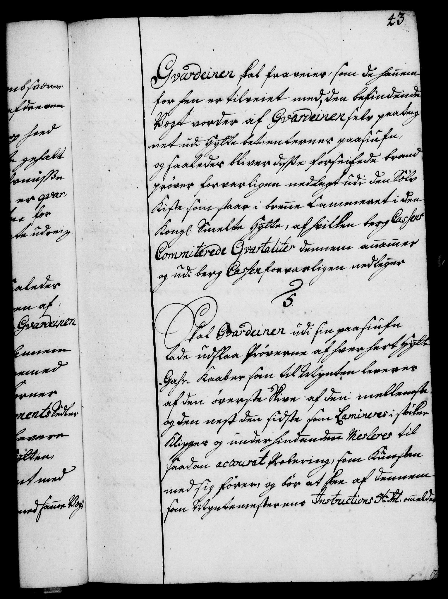 Rentekammeret, Kammerkanselliet, RA/EA-3111/G/Gg/Ggi/L0002: Norsk instruksjonsprotokoll med register (merket RK 53.35), 1729-1751, s. 43