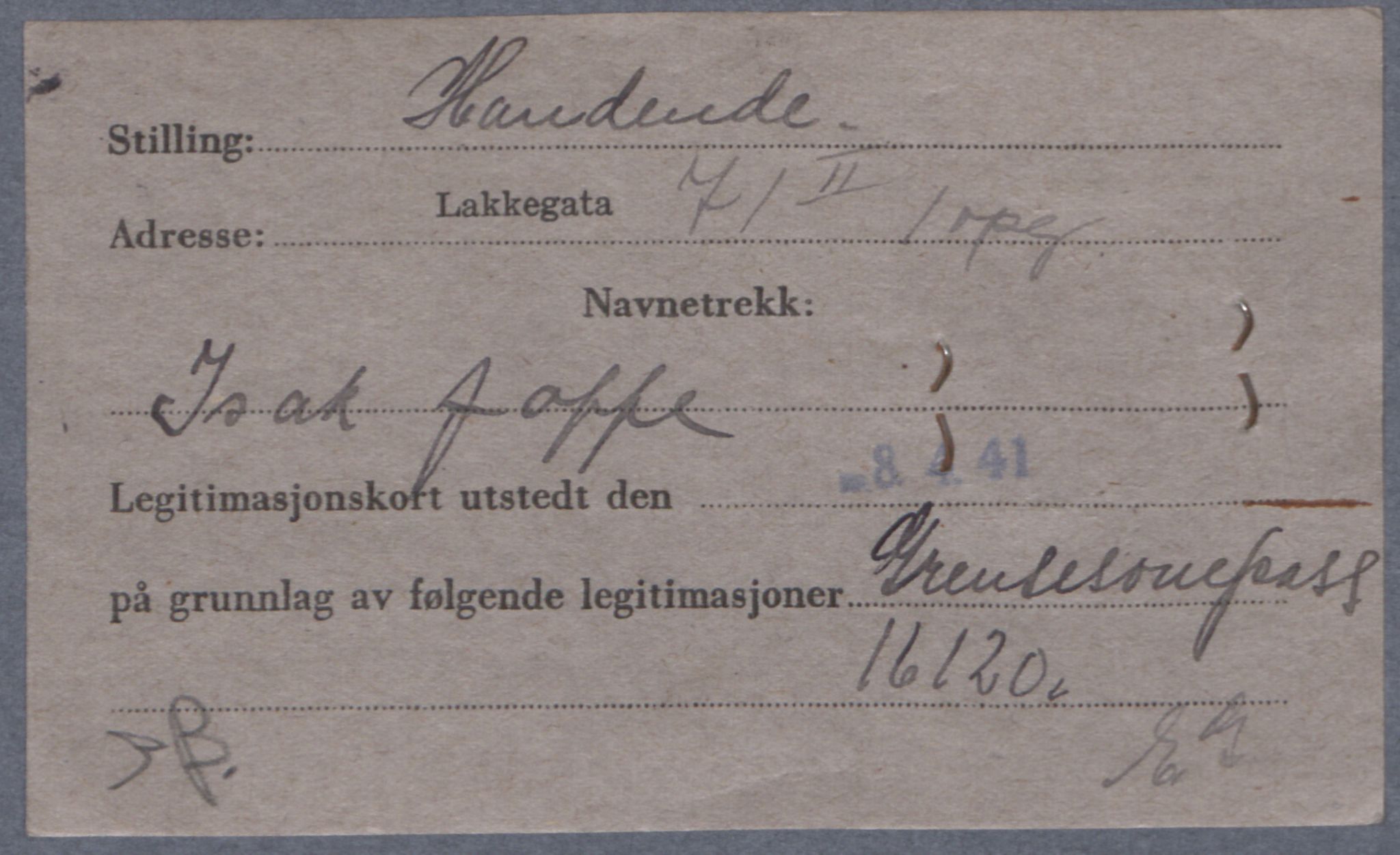 Sosialdepartementet, Våre Falne, RA/S-1708/E/Ee/L0021A: Fotografier av jøder på legitimasjonskort (1941-42), 1941-1942, s. 180