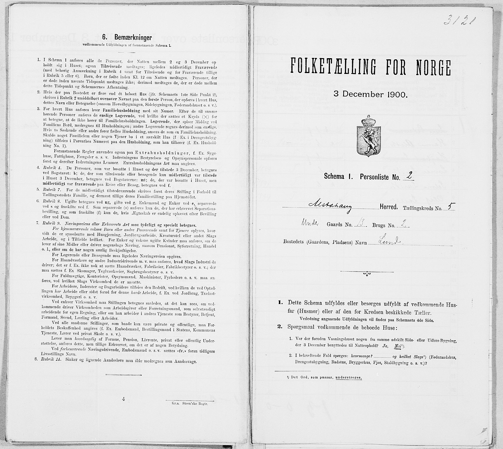 SAT, Folketelling 1900 for 1820 Alstahaug herred, 1900, s. 722