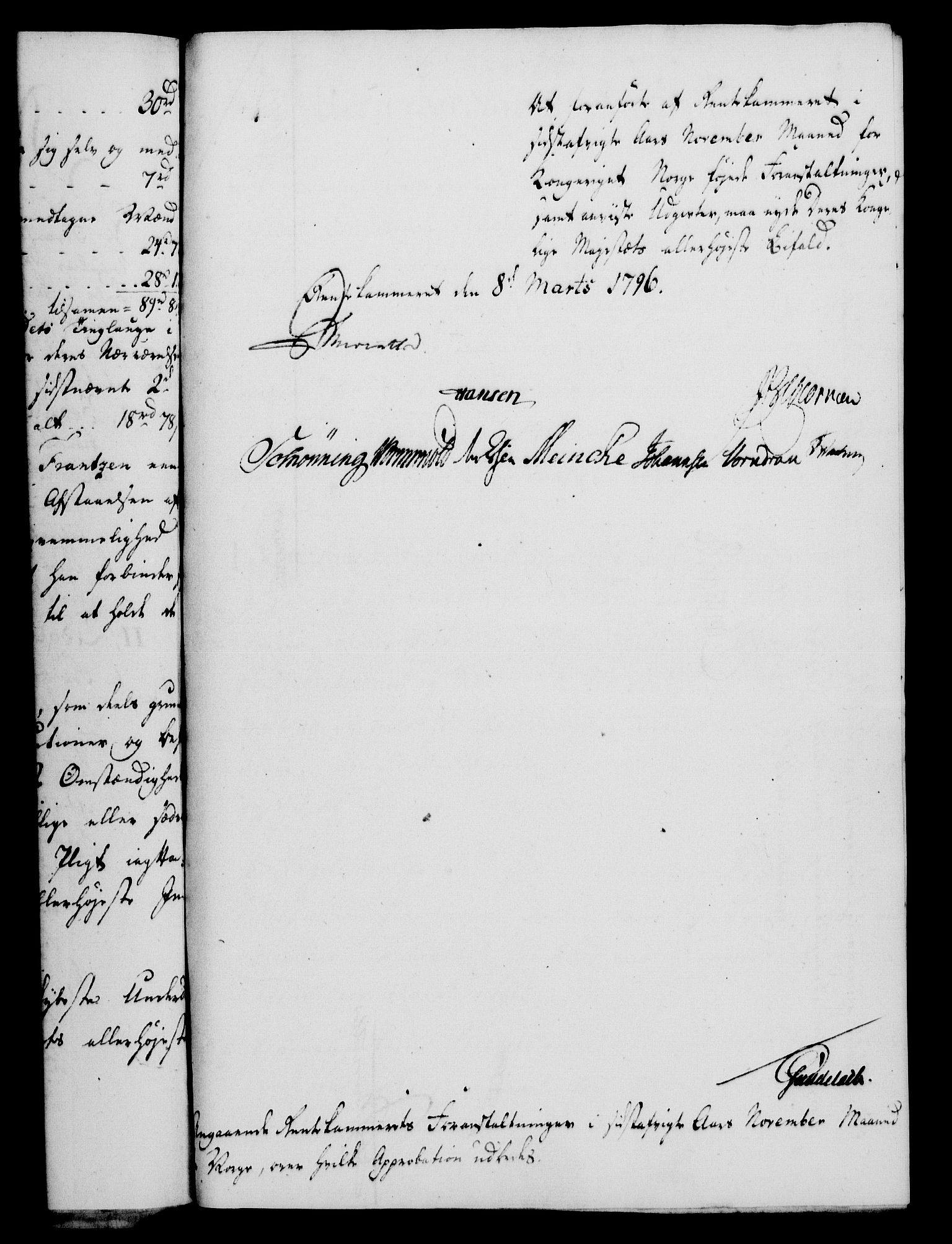 Rentekammeret, Kammerkanselliet, RA/EA-3111/G/Gf/Gfa/L0078: Norsk relasjons- og resolusjonsprotokoll (merket RK 52.78), 1796, s. 107