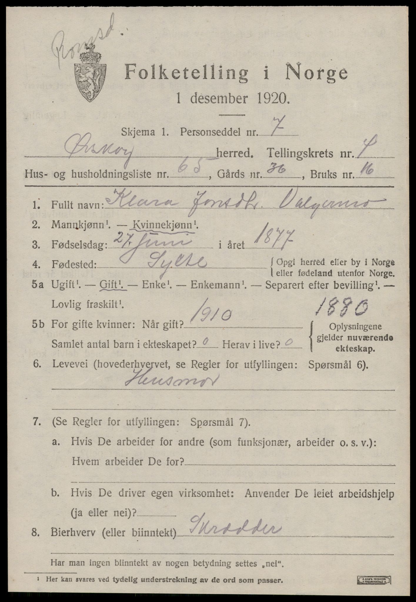 SAT, Folketelling 1920 for 1527 Ørskog herred, 1920, s. 3020