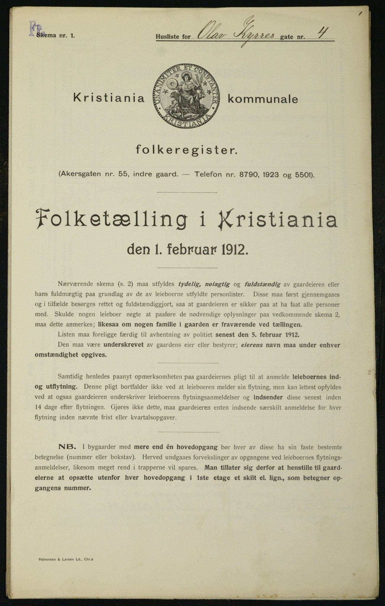 OBA, Kommunal folketelling 1.2.1912 for Kristiania, 1912, s. 75954