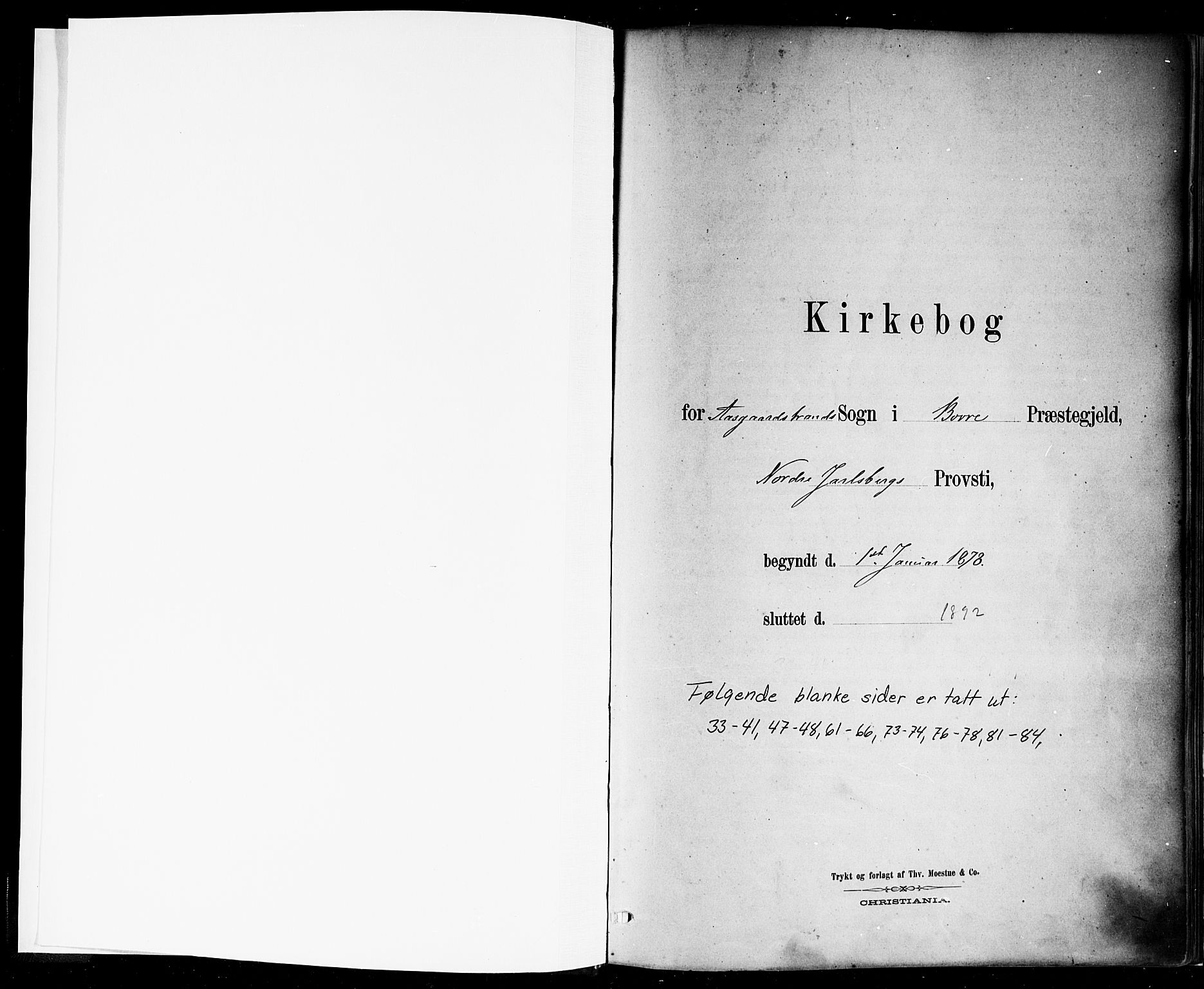 Borre kirkebøker, SAKO/A-338/F/Fb/L0001: Ministerialbok nr. II 1, 1878-1892