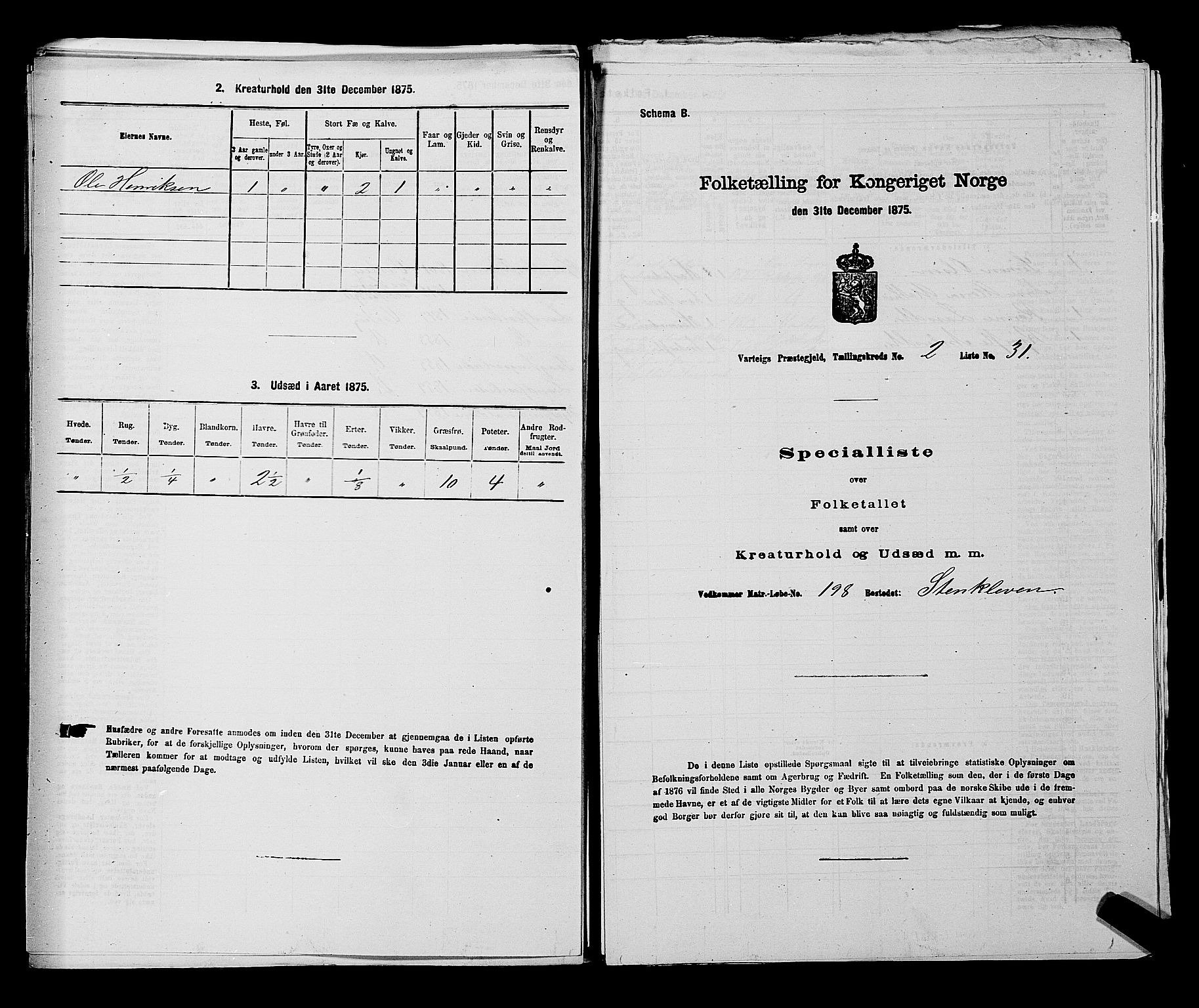 RA, Folketelling 1875 for 0114P Varteig prestegjeld, 1875, s. 264