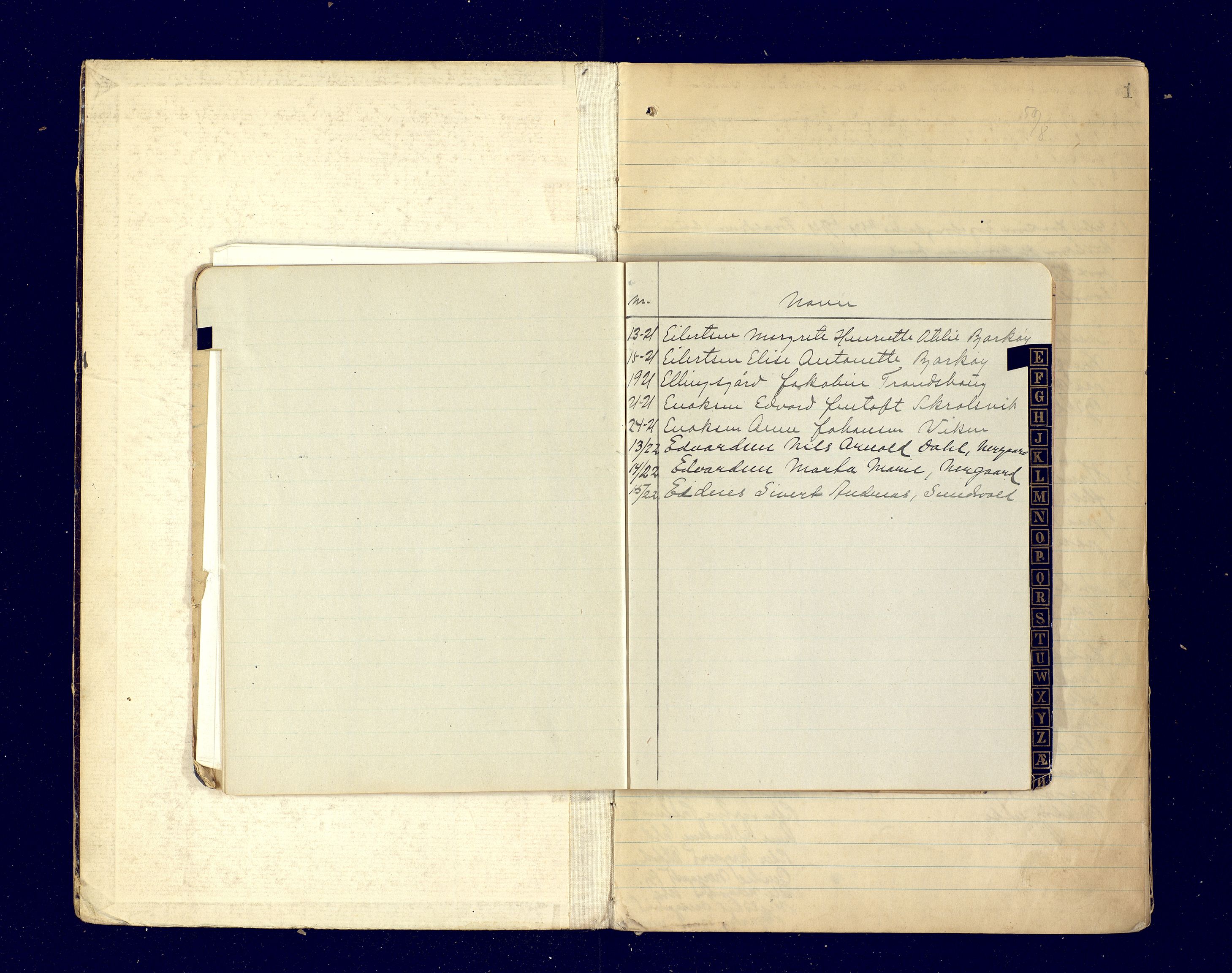 Bjarkøy lensmannskontor, AV/SATØ-SATØ-61/F/Fj/Fja/L0110: Dødsfallsprotokoll, med register løst i boken, 1921-1931