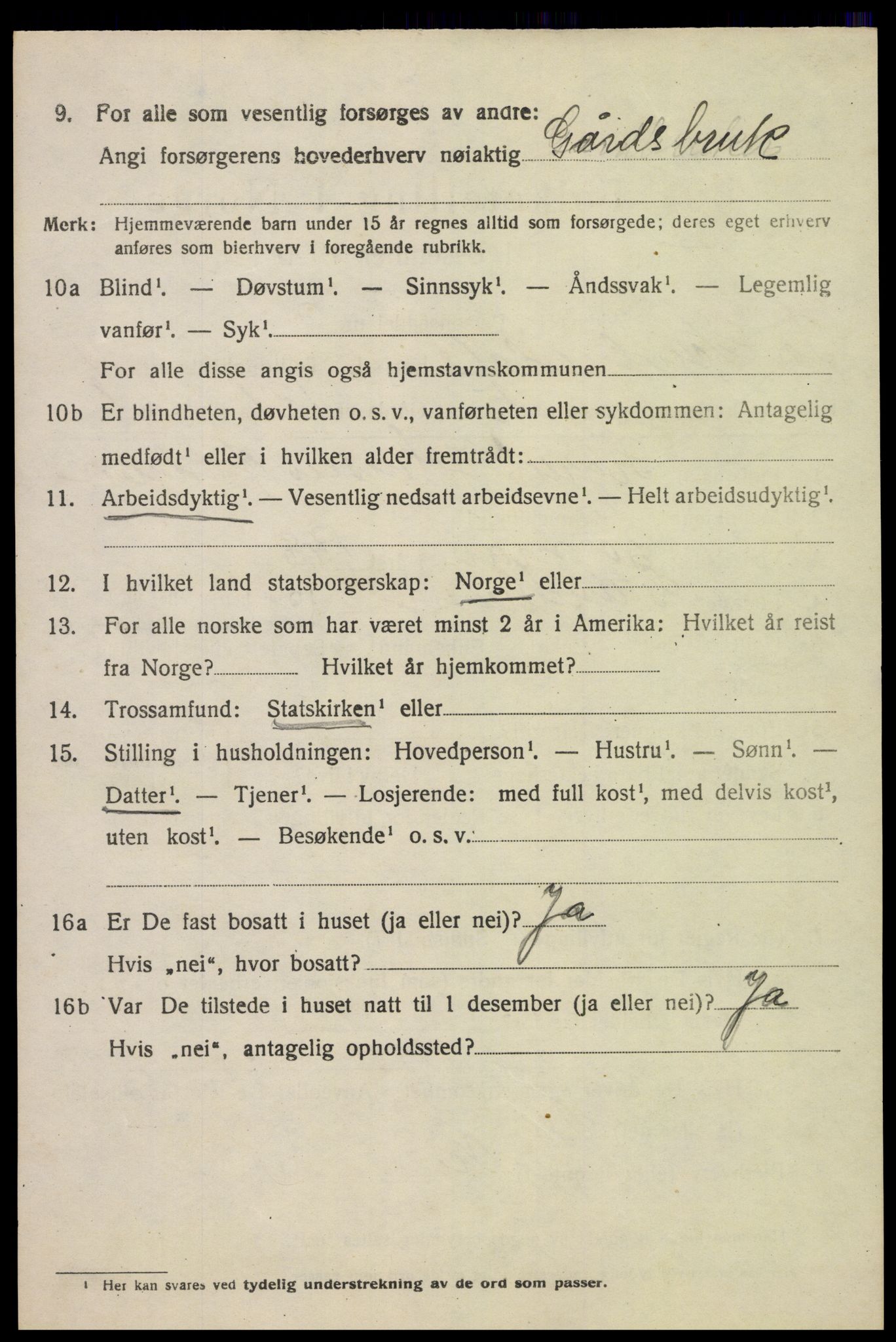 SAK, Folketelling 1920 for 1029 Sør-Audnedal herred, 1920, s. 4292