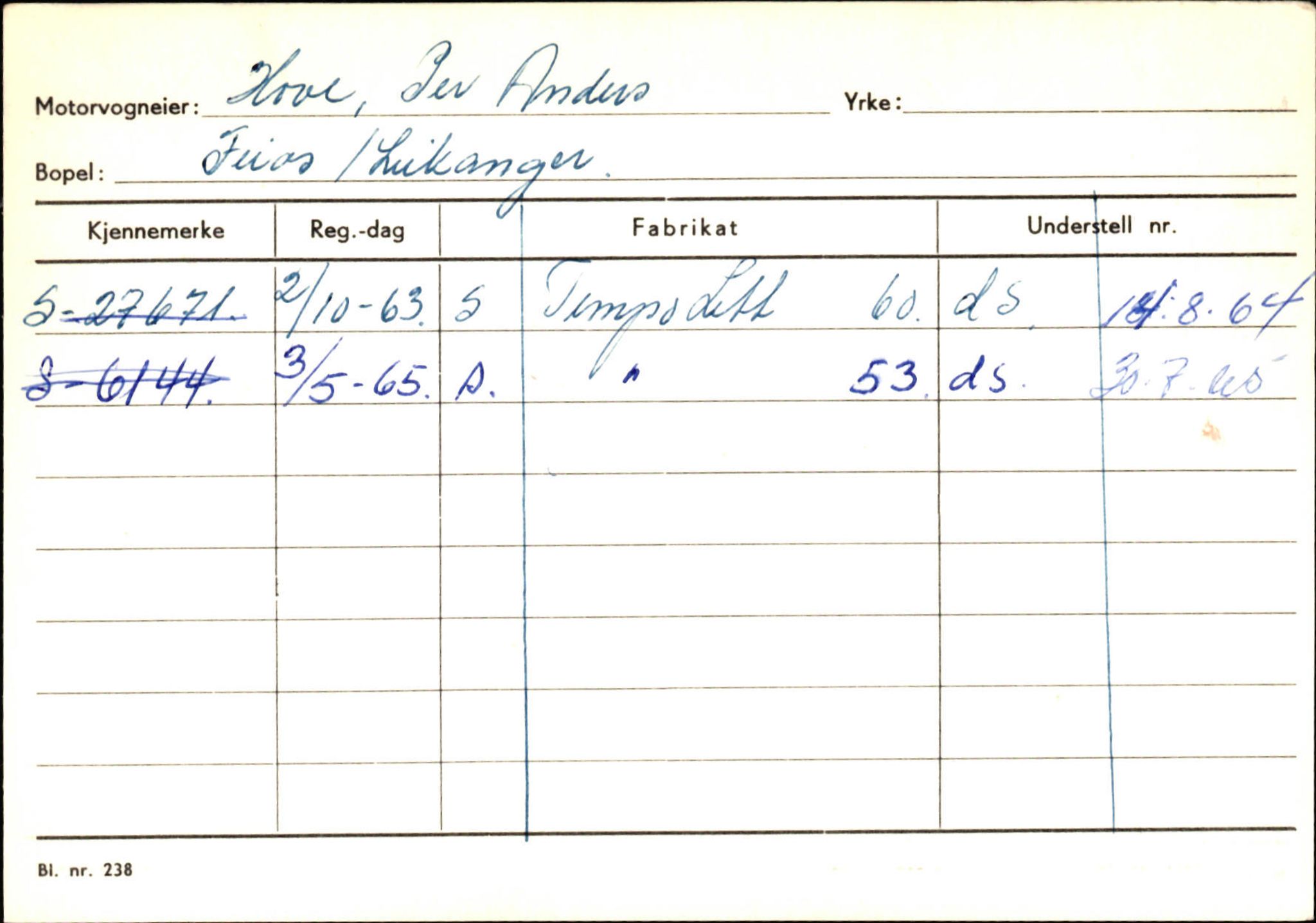 Statens vegvesen, Sogn og Fjordane vegkontor, AV/SAB-A-5301/4/F/L0126: Eigarregister Fjaler M-Å. Leikanger A-Å, 1945-1975, s. 1474