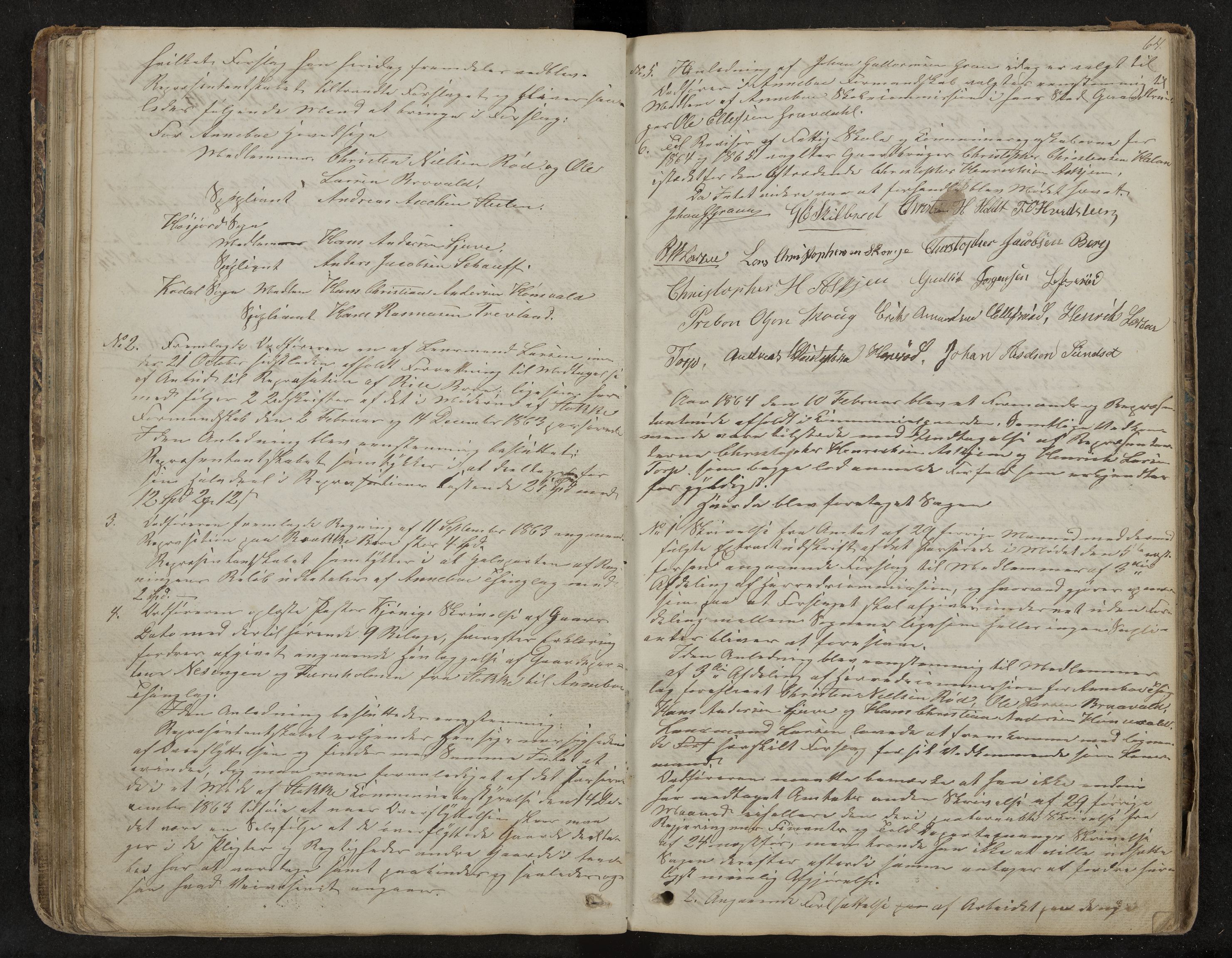 Andebu formannskap og sentraladministrasjon, IKAK/0719021-1/A/Aa/L0001: Møtebok med register, 1837-1869, s. 64