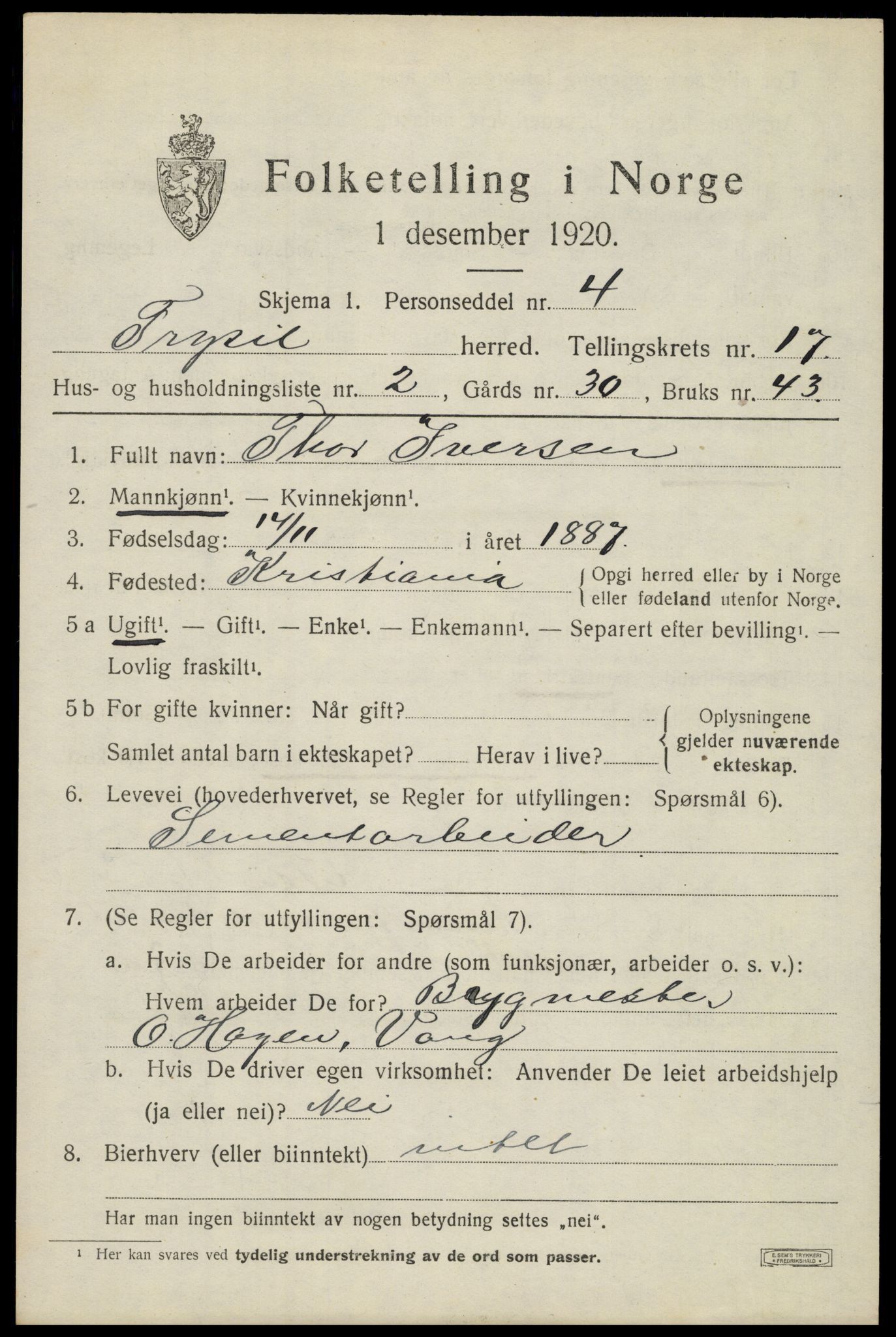 SAH, Folketelling 1920 for 0428 Trysil herred, 1920, s. 10193