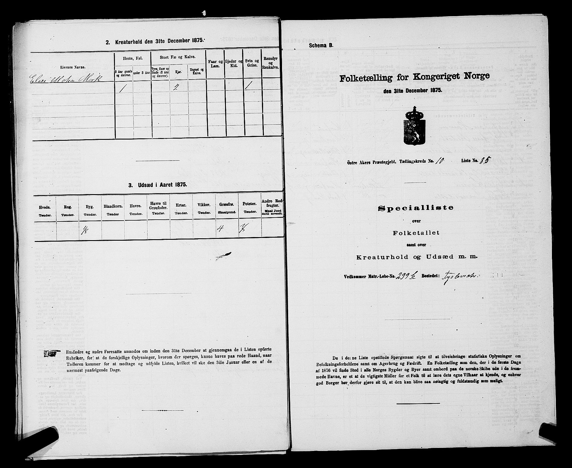 RA, Folketelling 1875 for 0218bP Østre Aker prestegjeld, 1875, s. 3448