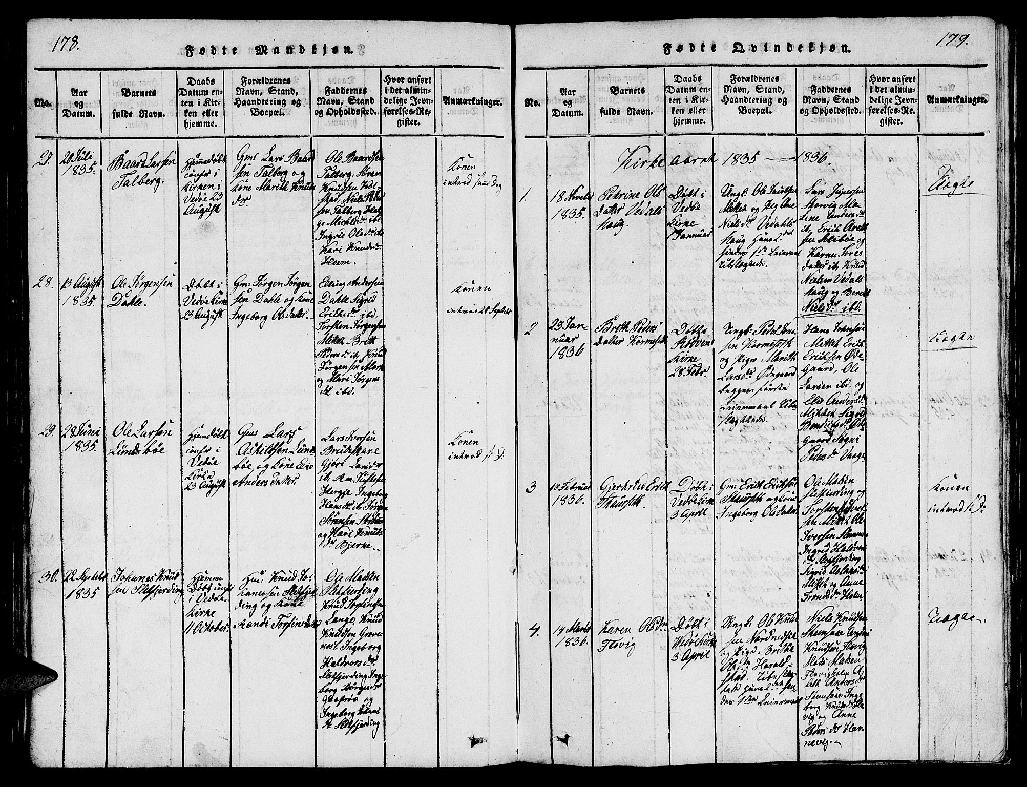 Ministerialprotokoller, klokkerbøker og fødselsregistre - Møre og Romsdal, AV/SAT-A-1454/547/L0610: Klokkerbok nr. 547C01, 1818-1839, s. 178-179