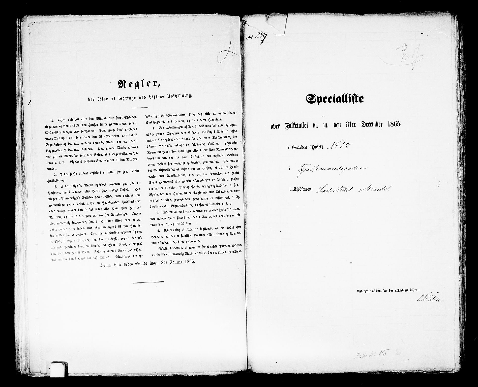 RA, Folketelling 1865 for 1002B Mandal prestegjeld, Mandal ladested, 1865, s. 584