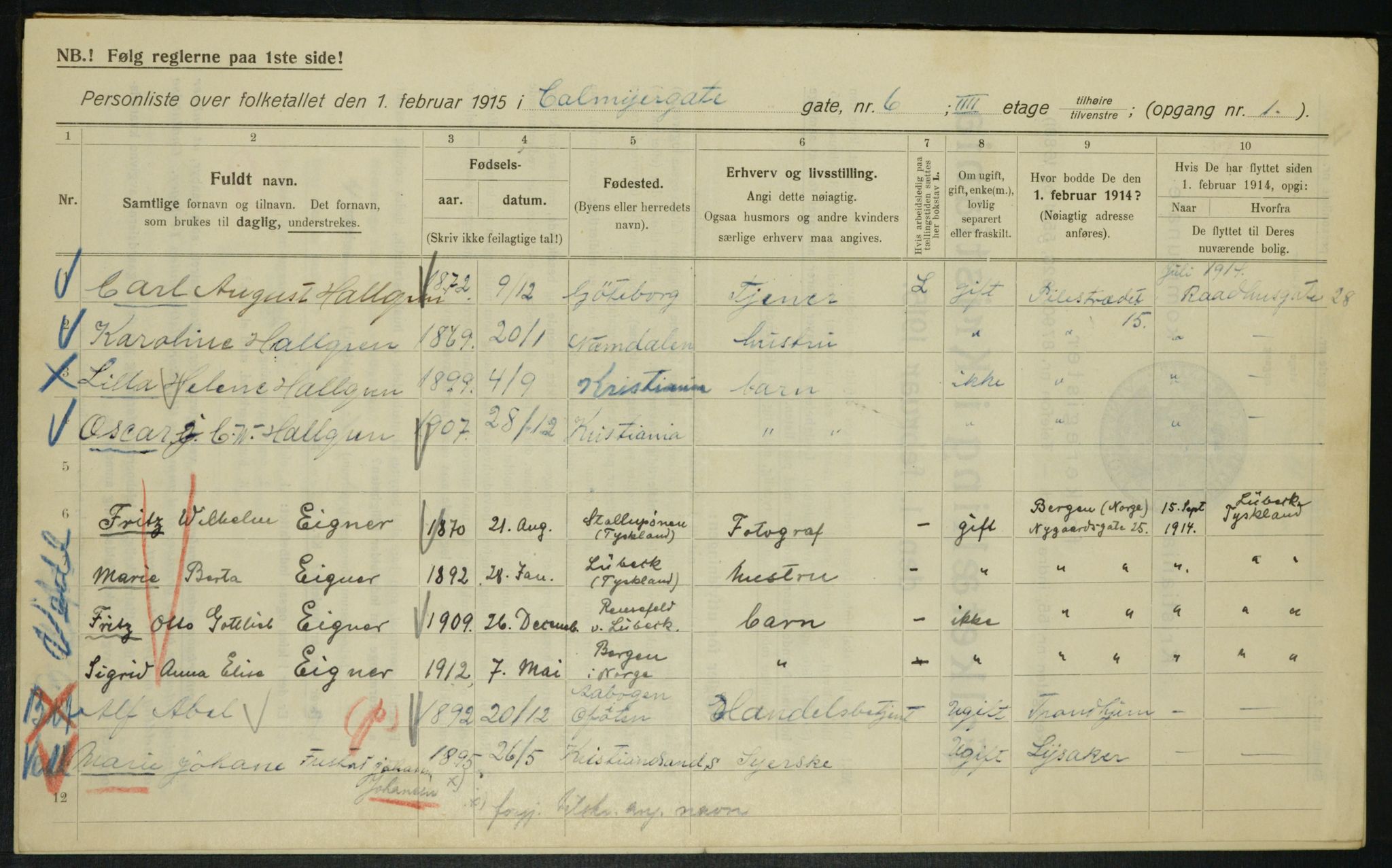 OBA, Kommunal folketelling 1.2.1915 for Kristiania, 1915, s. 11424