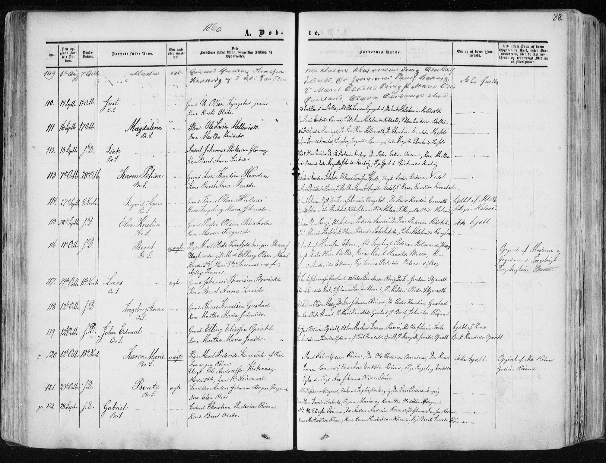 Ministerialprotokoller, klokkerbøker og fødselsregistre - Møre og Romsdal, AV/SAT-A-1454/568/L0804: Ministerialbok nr. 568A11, 1854-1868, s. 88