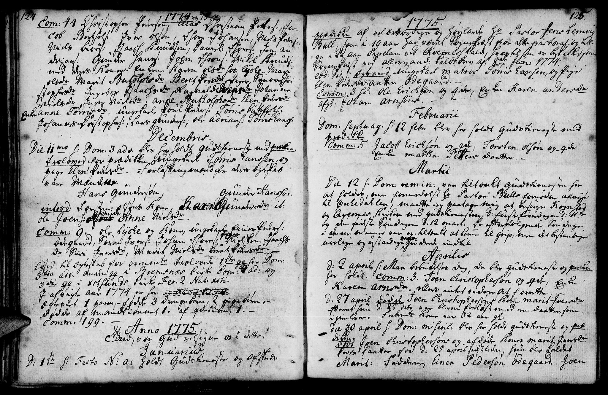 Ministerialprotokoller, klokkerbøker og fødselsregistre - Møre og Romsdal, AV/SAT-A-1454/574/L0876: Ministerialbok nr. 574A02, 1754-1814, s. 124-125
