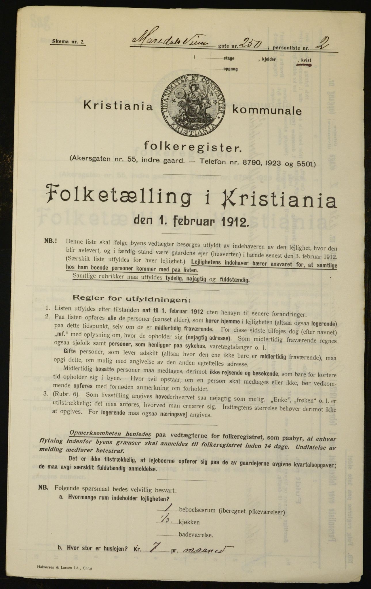 OBA, Kommunal folketelling 1.2.1912 for Kristiania, 1912, s. 63218