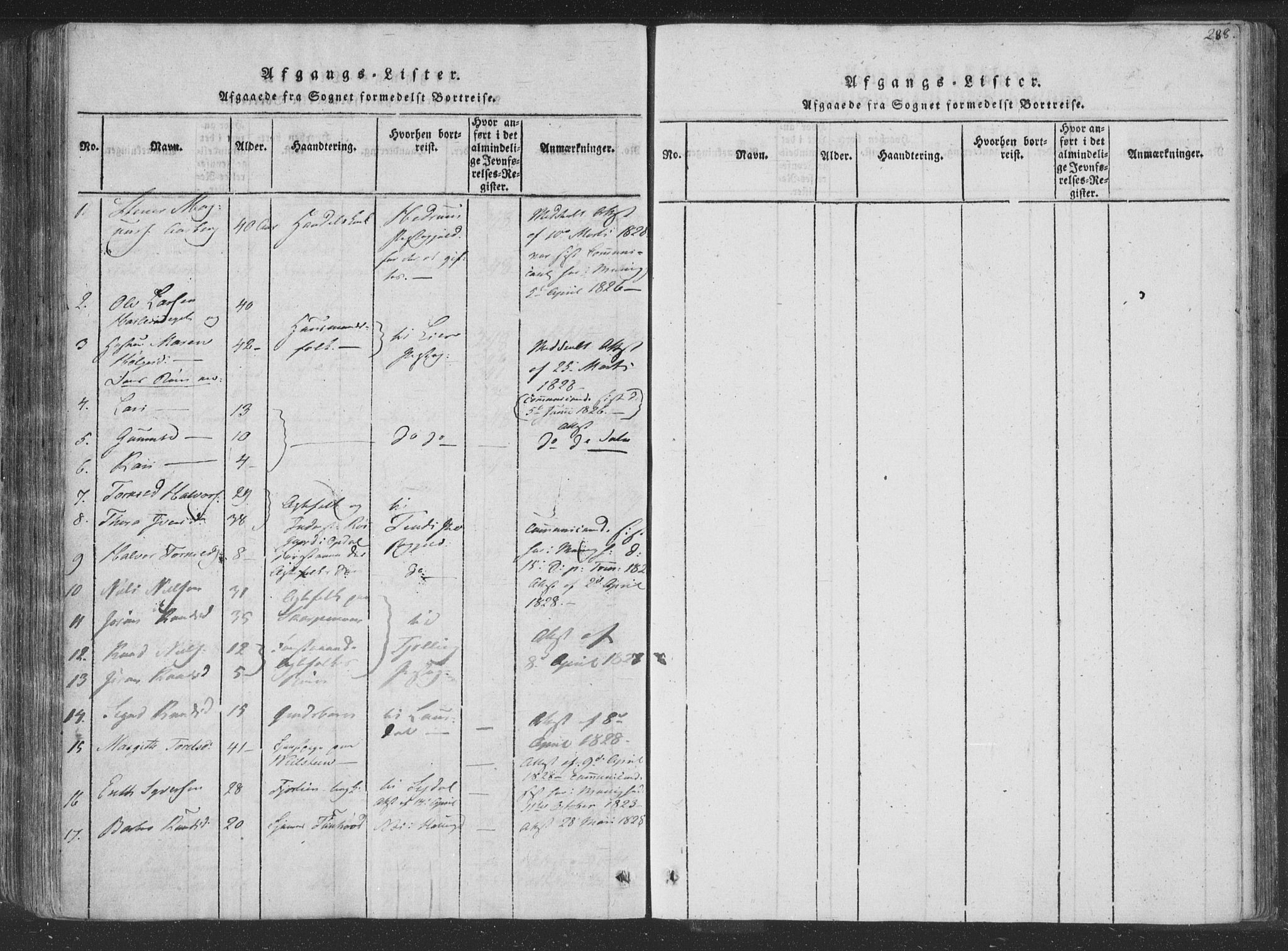 Rollag kirkebøker, AV/SAKO-A-240/F/Fa/L0006: Ministerialbok nr. I 6, 1814-1828, s. 288