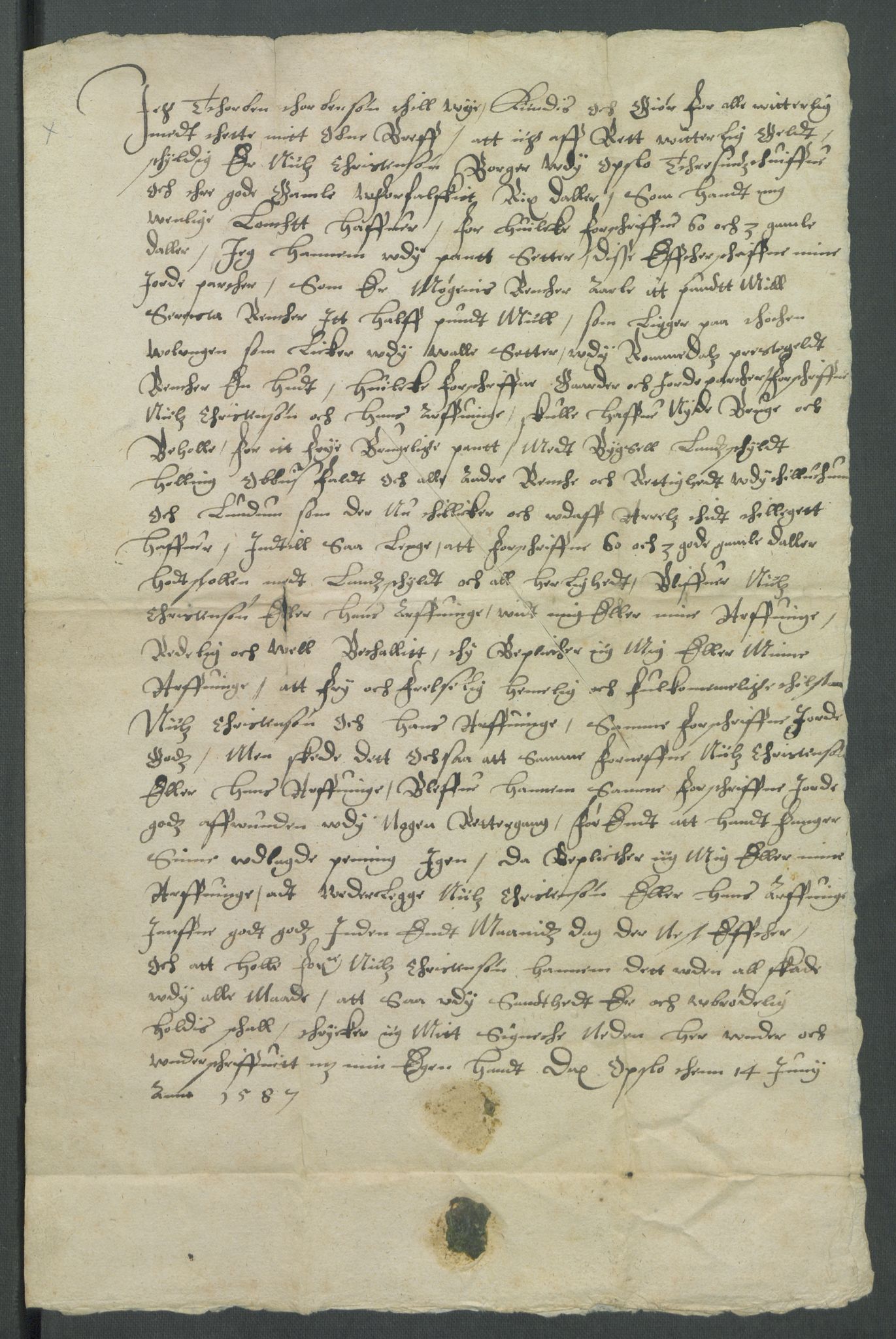 Riksarkivets diplomsamling, AV/RA-EA-5965/F02/L0088: Dokumenter, 1586-1587, s. 97
