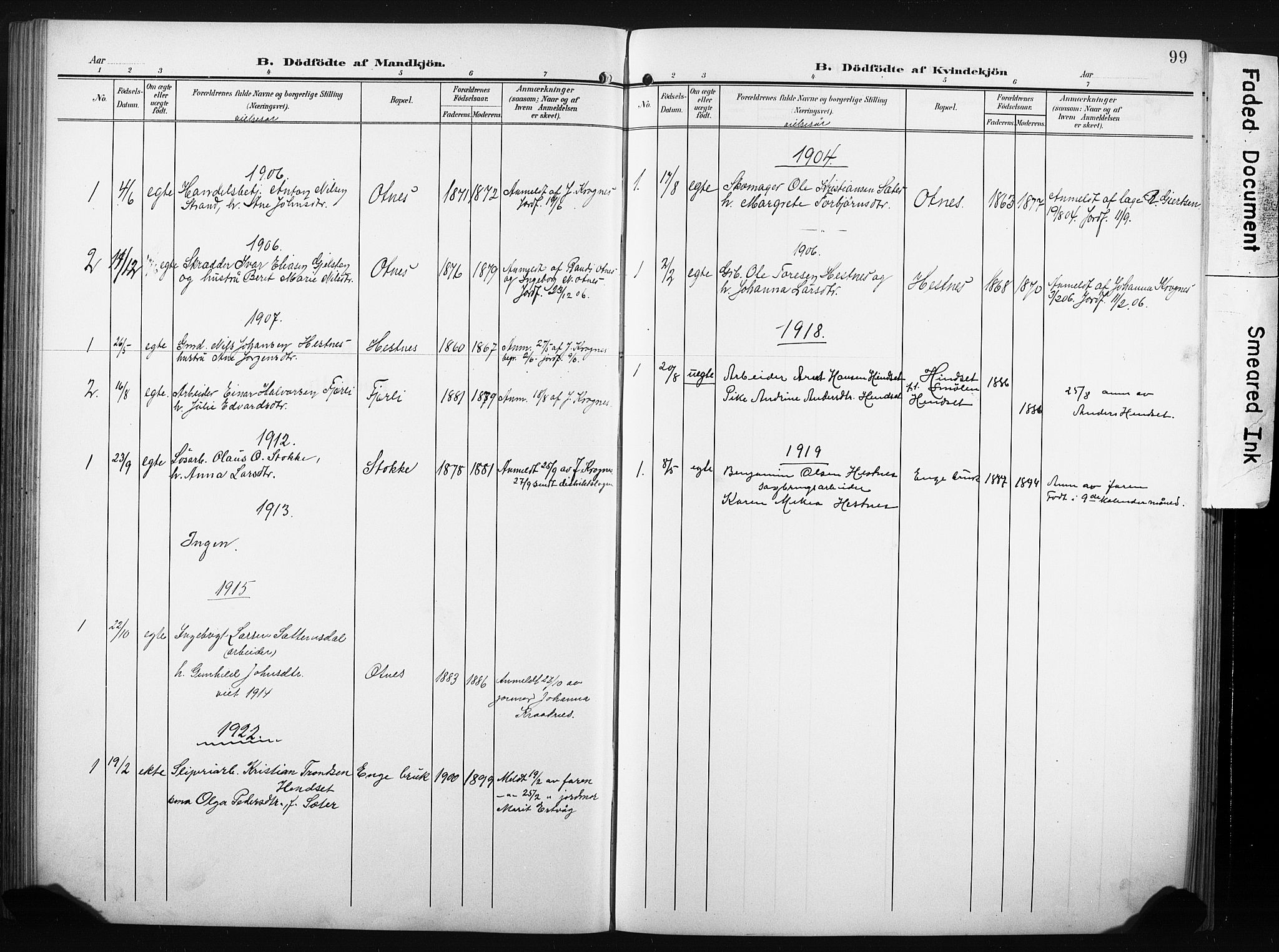 Ministerialprotokoller, klokkerbøker og fødselsregistre - Møre og Romsdal, SAT/A-1454/580/L0927: Klokkerbok nr. 580C02, 1904-1932, s. 99