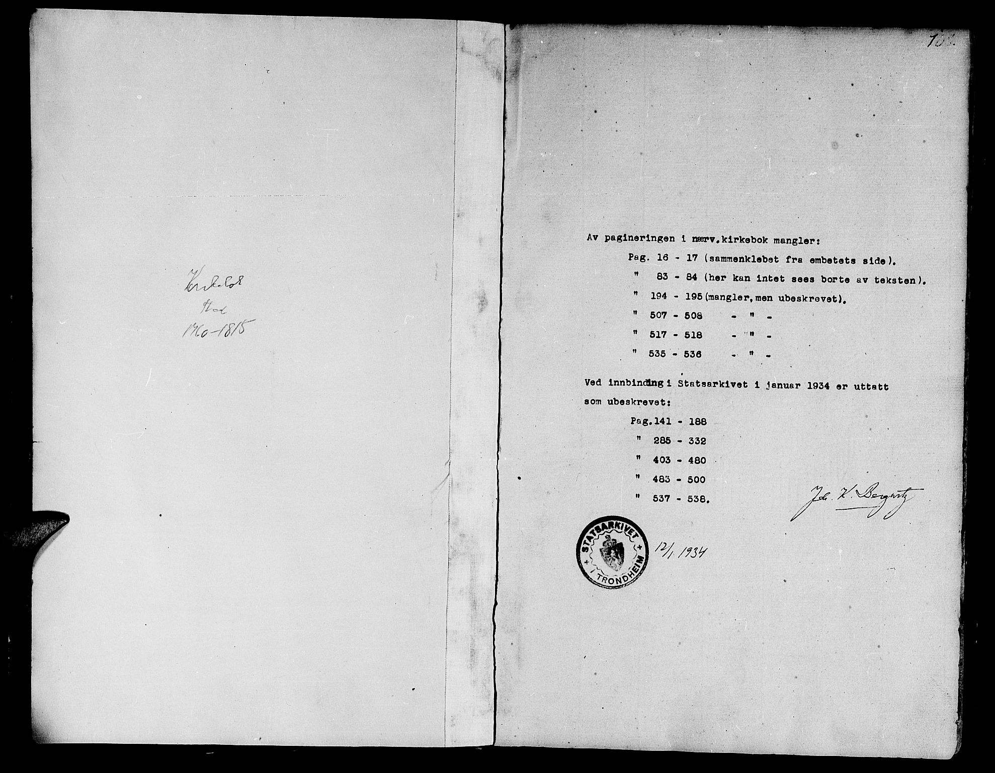 Ministerialprotokoller, klokkerbøker og fødselsregistre - Nord-Trøndelag, AV/SAT-A-1458/746/L0440: Ministerialbok nr. 746A02, 1760-1815