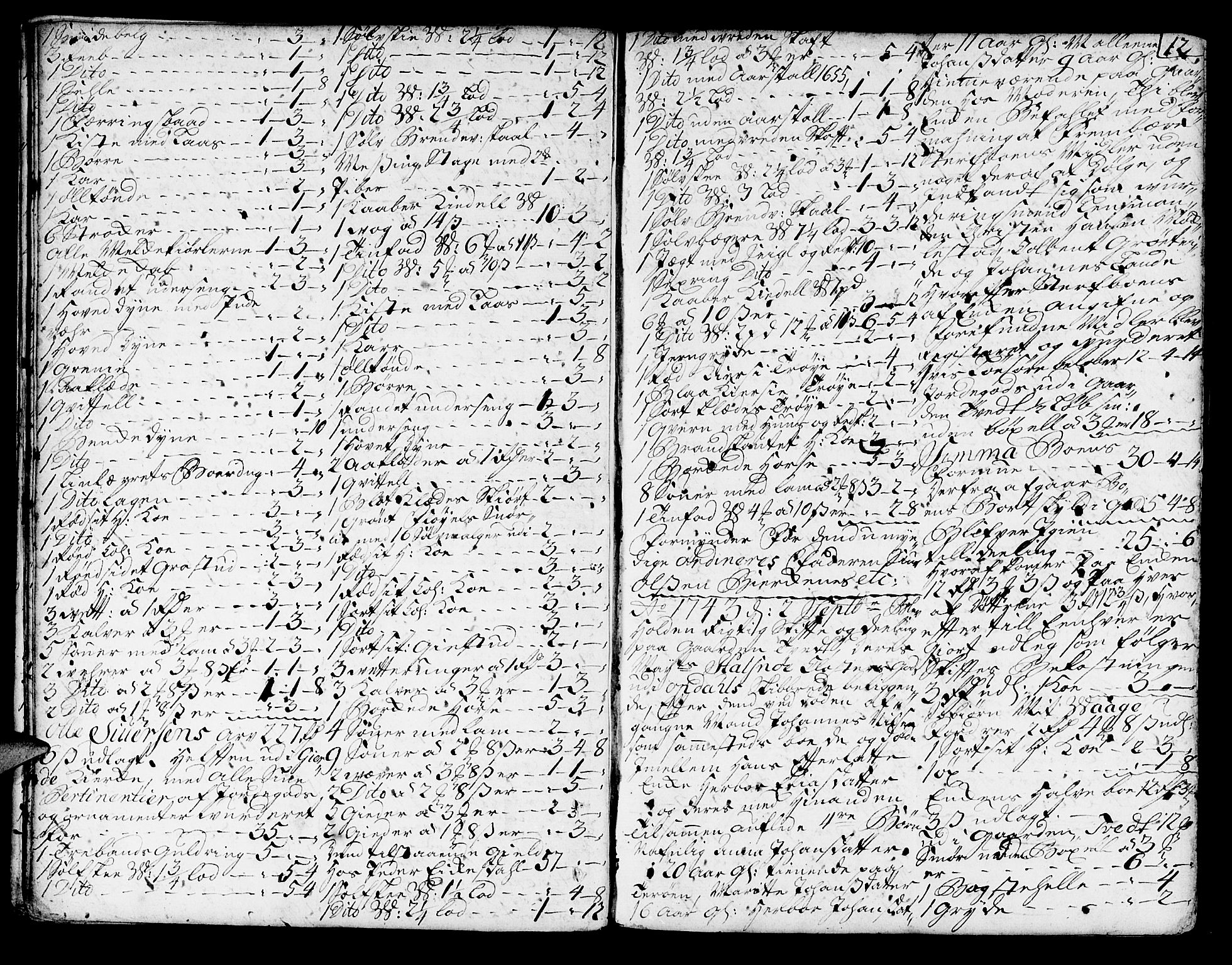Sunnhordland sorenskrivar, AV/SAB-A-2401/1/H/Ha/Haa/L0006: Skifteprotokollar. Register på lesesal. Fol. 1061- ut, 1743-1749, s. 11b-12a