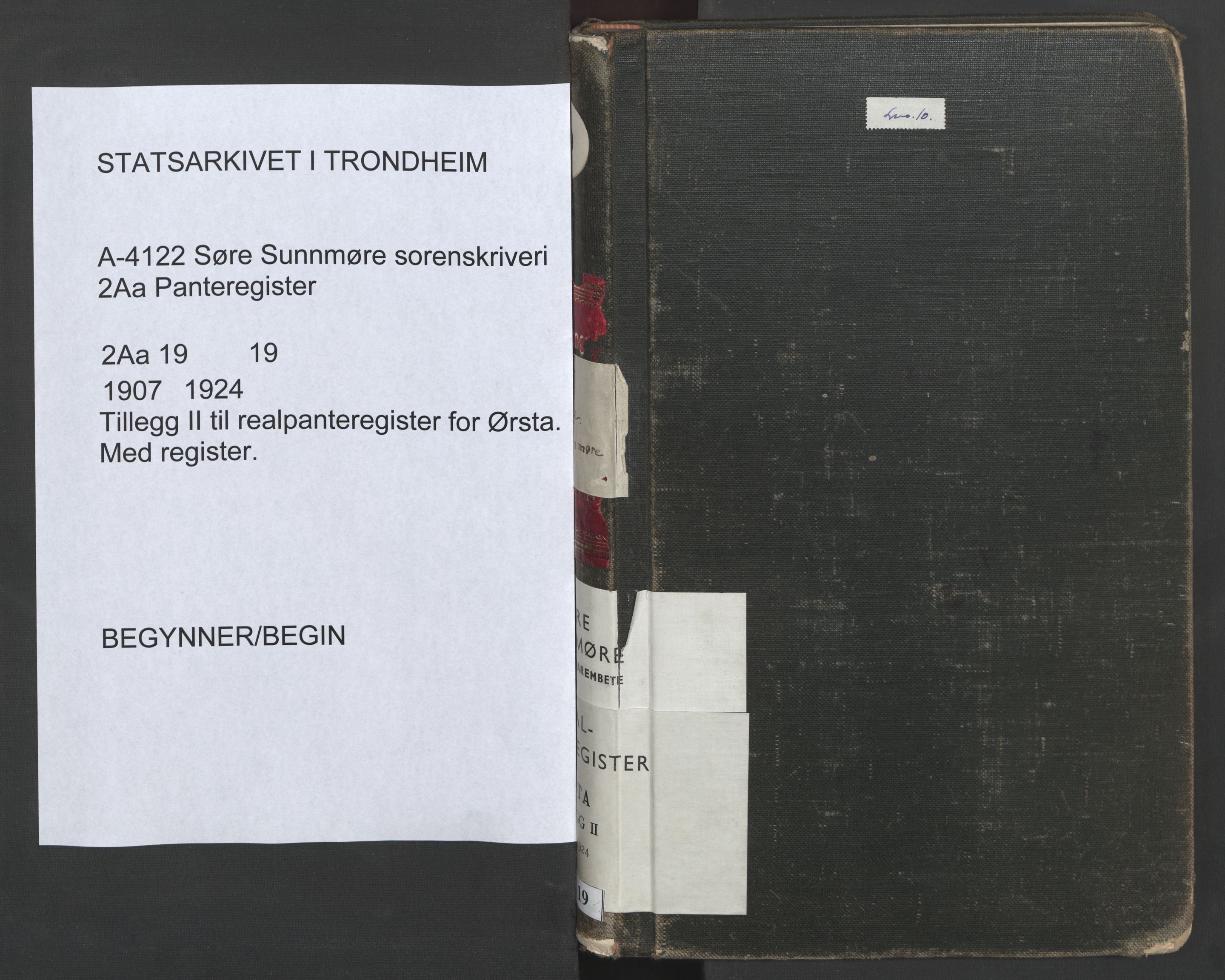 Søre Sunnmøre sorenskriveri, SAT/A-4122/1/2/2Aa/L0019: Panteregister nr. 19, 1907-1924