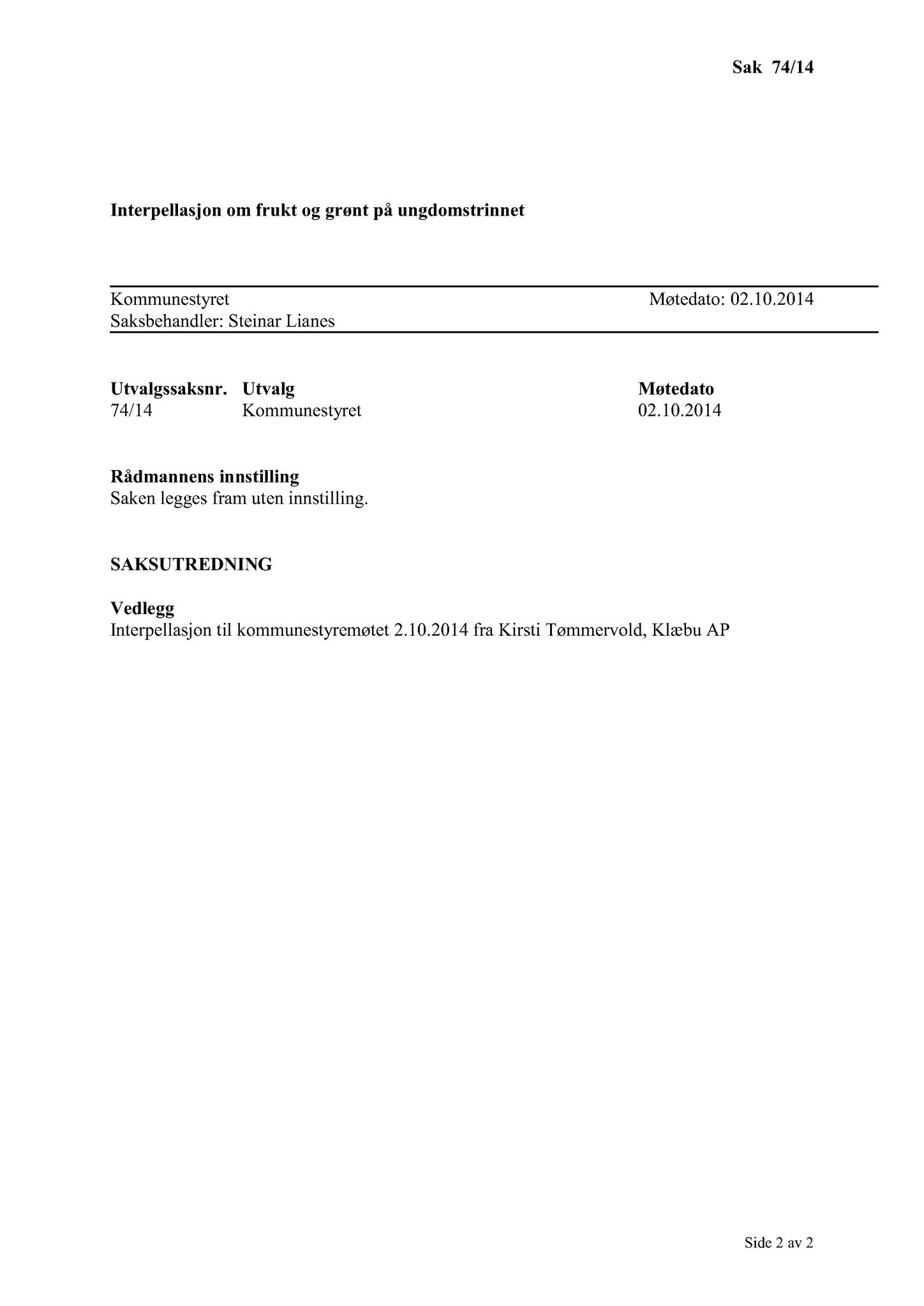 Klæbu Kommune, TRKO/KK/01-KS/L007: Kommunestyret - Møtedokumenter, 2014, s. 1979