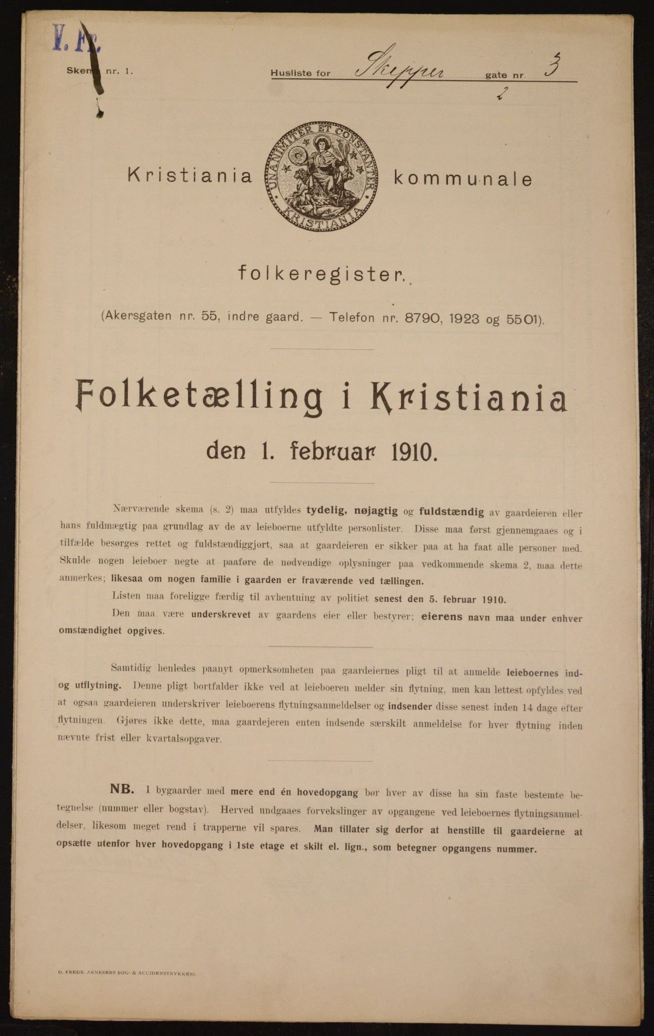 OBA, Kommunal folketelling 1.2.1910 for Kristiania, 1910, s. 91043