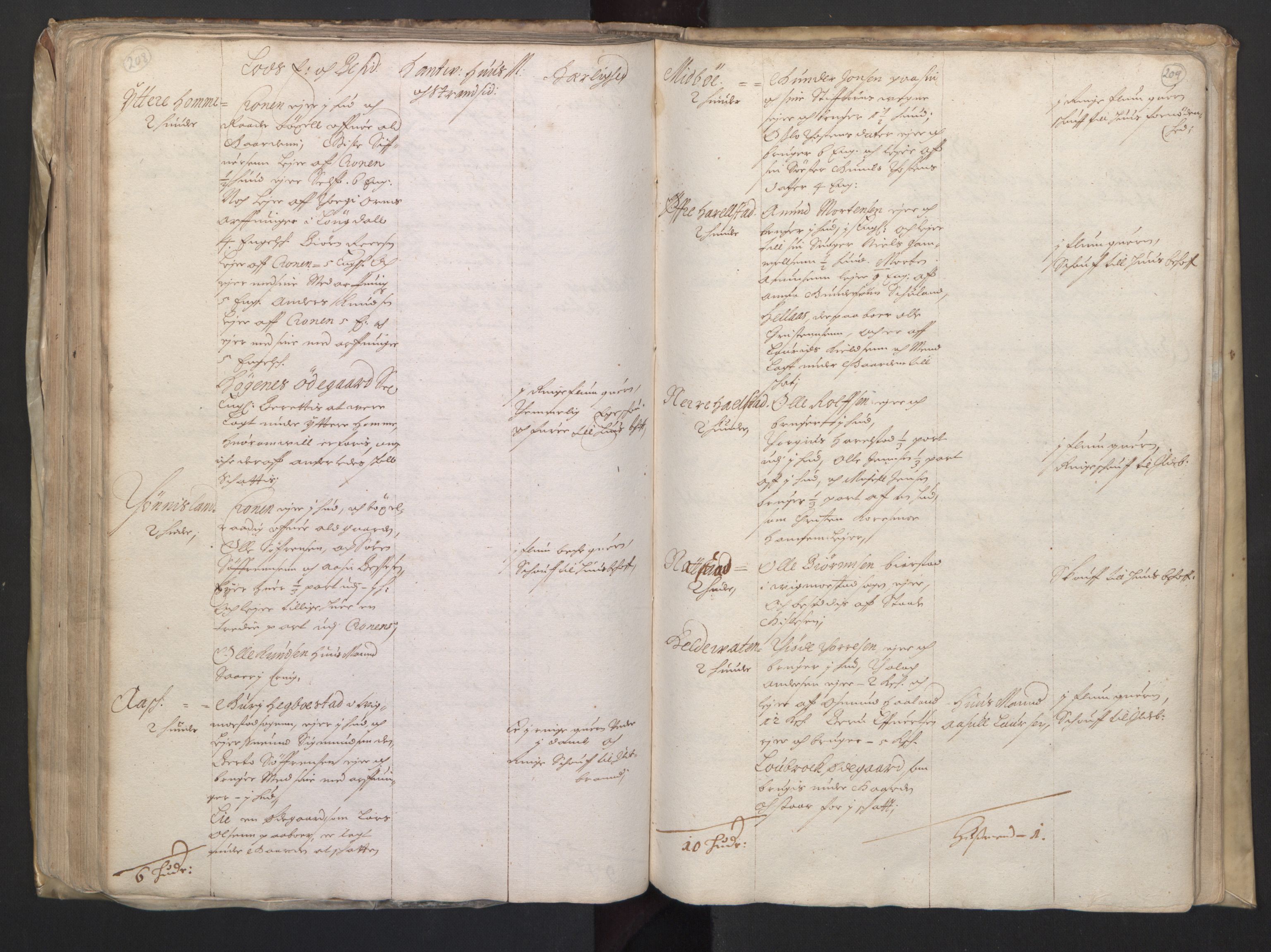 Rentekammeret inntil 1814, Realistisk ordnet avdeling, RA/EA-4070/L/L0020/0004: Agder lagdømme: / Alminnelig jordebok. Lista len, 1661, s. 208-209