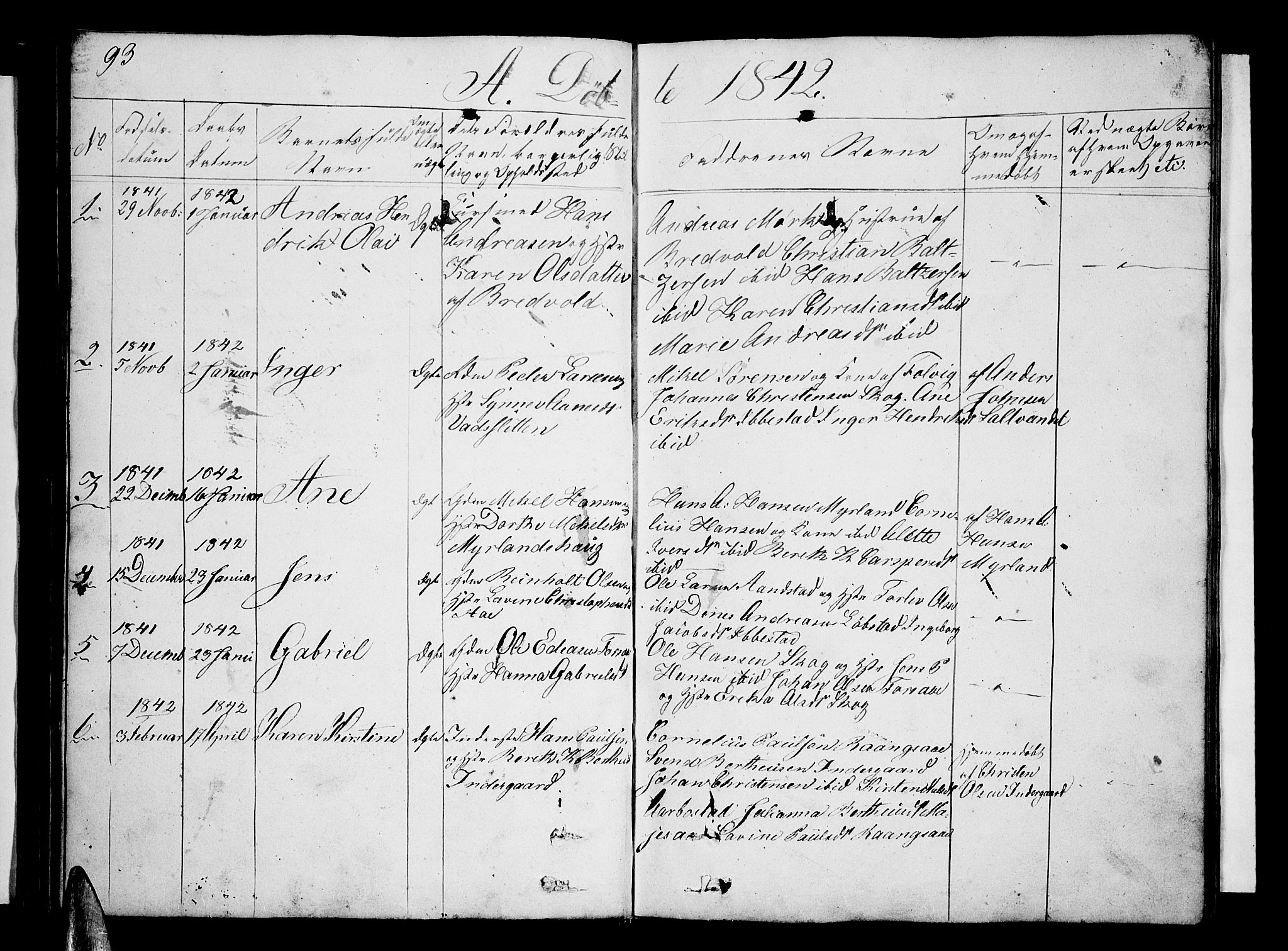 Ibestad sokneprestembete, AV/SATØ-S-0077/H/Ha/Hab/L0003klokker: Klokkerbok nr. 3, 1833-1852, s. 93