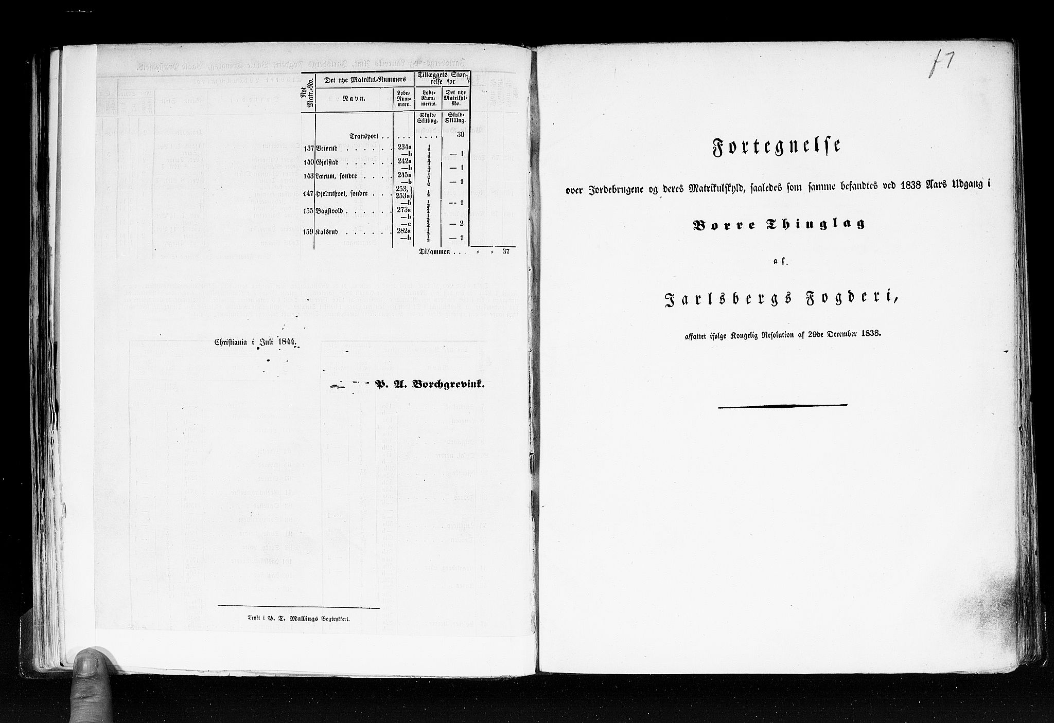 Rygh, RA/PA-0034/F/Fb/L0006: Matrikkelen for 1838 - Jarlsberg og Larviks amt (Vestfold fylke), 1838
