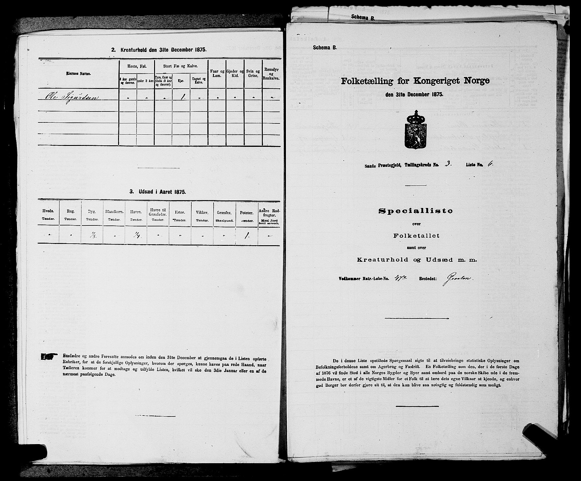 SAKO, Folketelling 1875 for 0822P Sauherad prestegjeld, 1875, s. 303