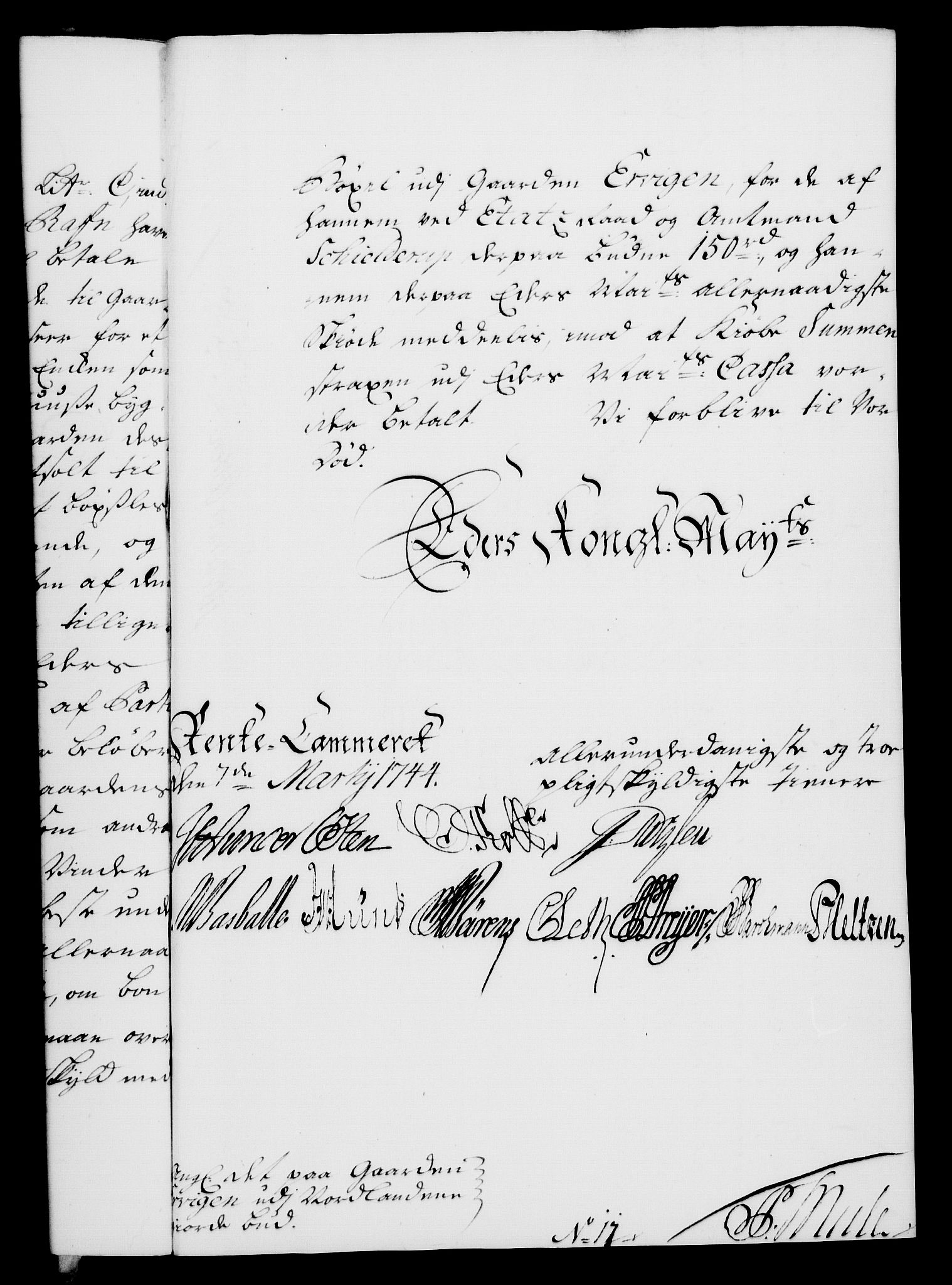 Rentekammeret, Kammerkanselliet, RA/EA-3111/G/Gf/Gfa/L0027: Norsk relasjons- og resolusjonsprotokoll (merket RK 52.27), 1744, s. 163