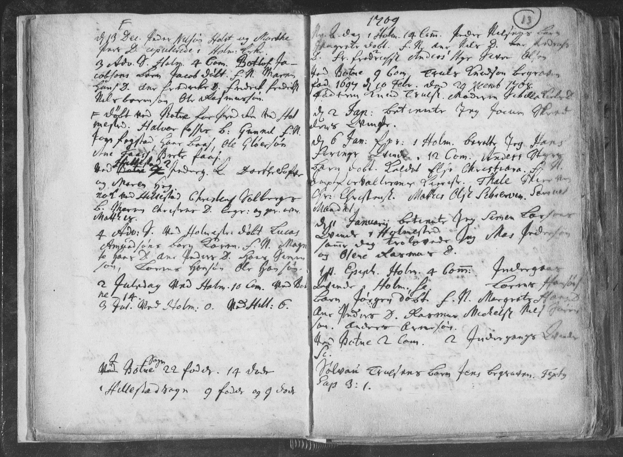 Botne kirkebøker, AV/SAKO-A-340/F/Fa/L0001b: Ministerialbok nr. I 1B, 1707-1722, s. 13
