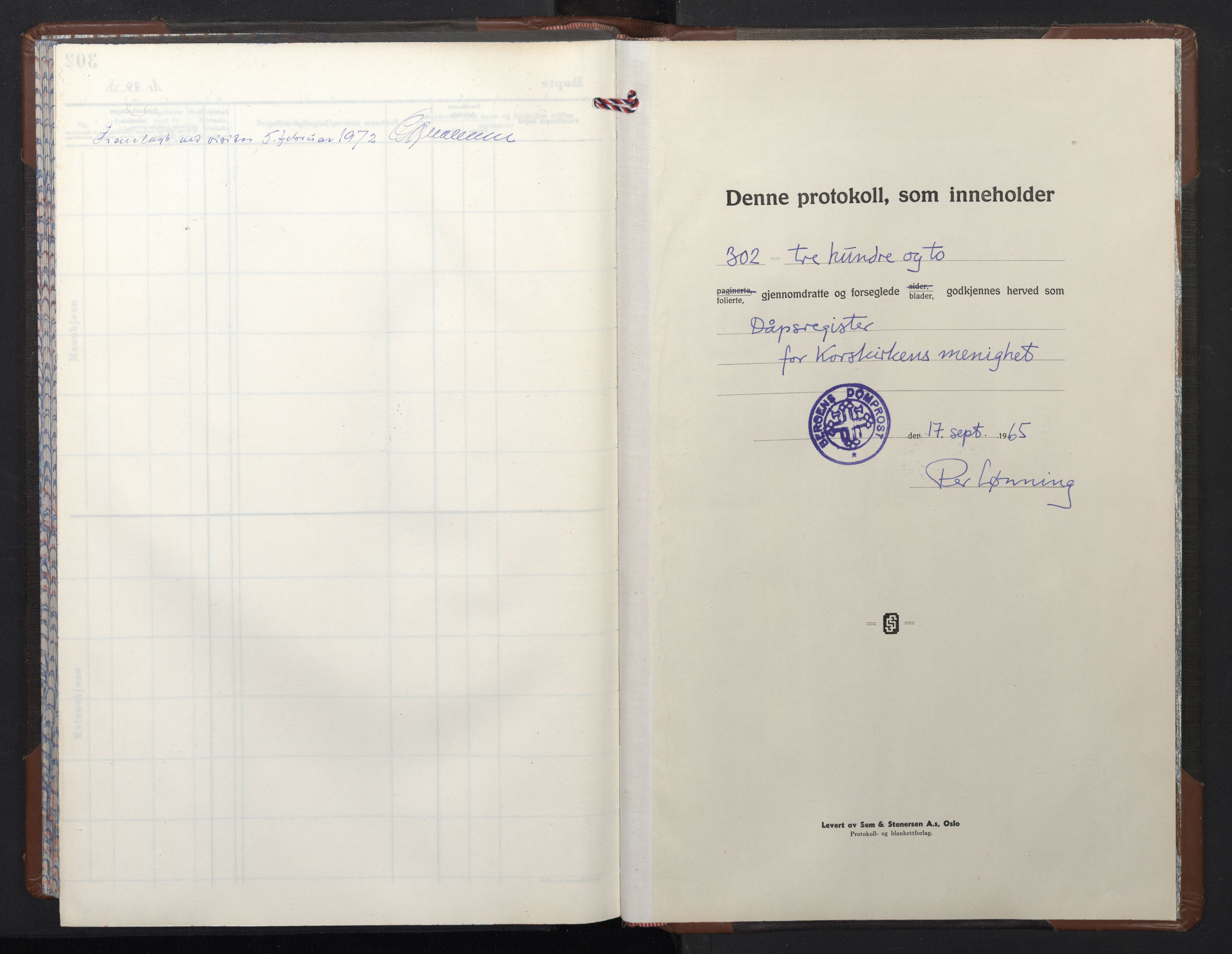 Korskirken sokneprestembete, SAB/A-76101/H/Hab: Klokkerbok nr. B 14, 1965-1972