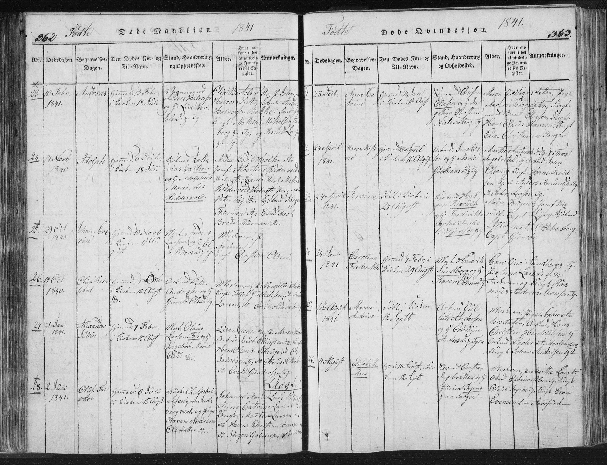 Strømsø kirkebøker, AV/SAKO-A-246/F/Fb/L0004: Ministerialbok nr. II 4, 1814-1843, s. 362-363