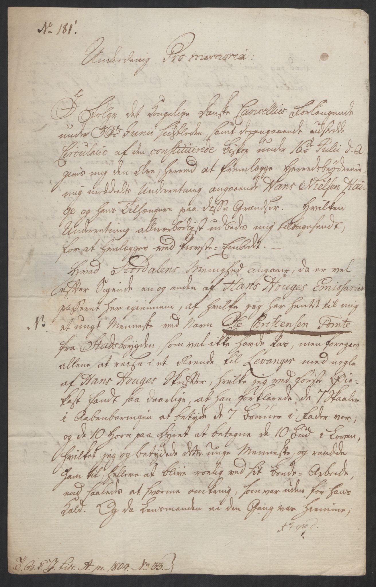 Justisdepartementet, Kommisjon i saken mot Hans Nielsen Hauge 1804, AV/RA-S-1151/D/L0003: Hans Nielsen Hauges sak, 1813, s. 339
