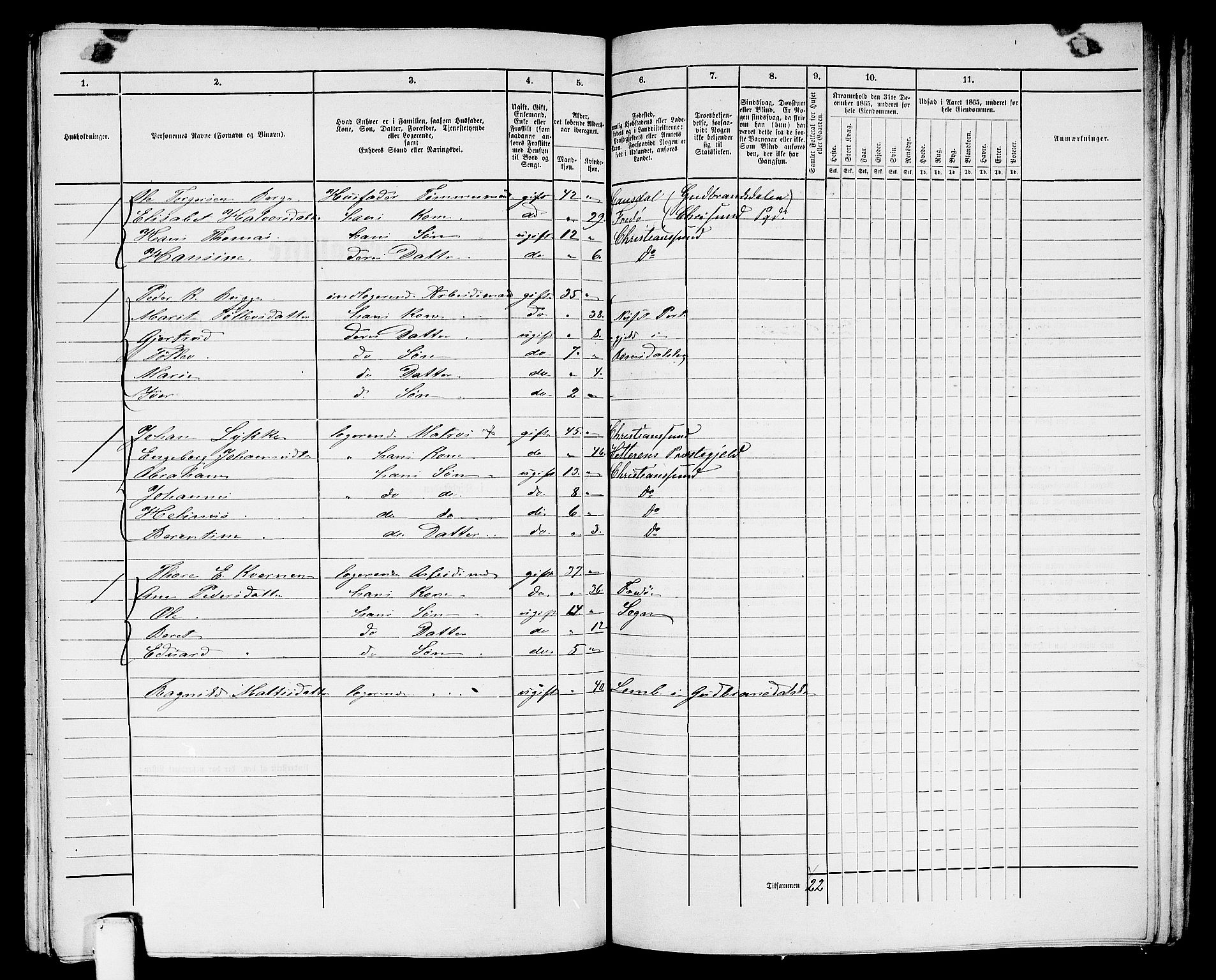 RA, Folketelling 1865 for 1503B Kristiansund prestegjeld, Kristiansund kjøpstad, 1865, s. 866