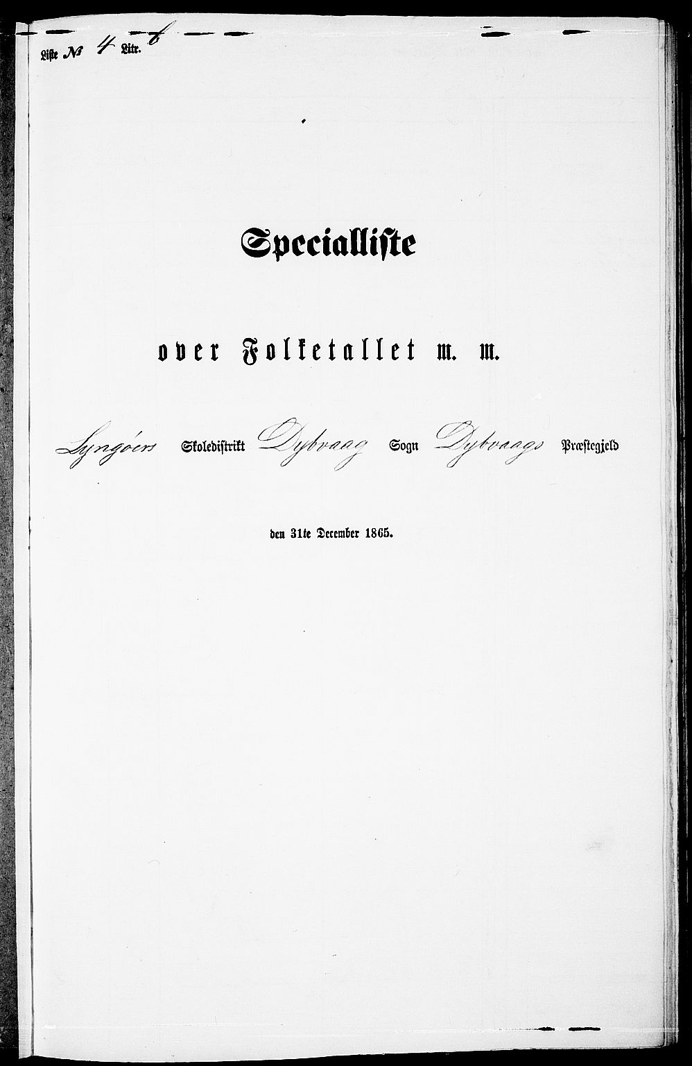 RA, Folketelling 1865 for 0915P Dypvåg prestegjeld, 1865, s. 73