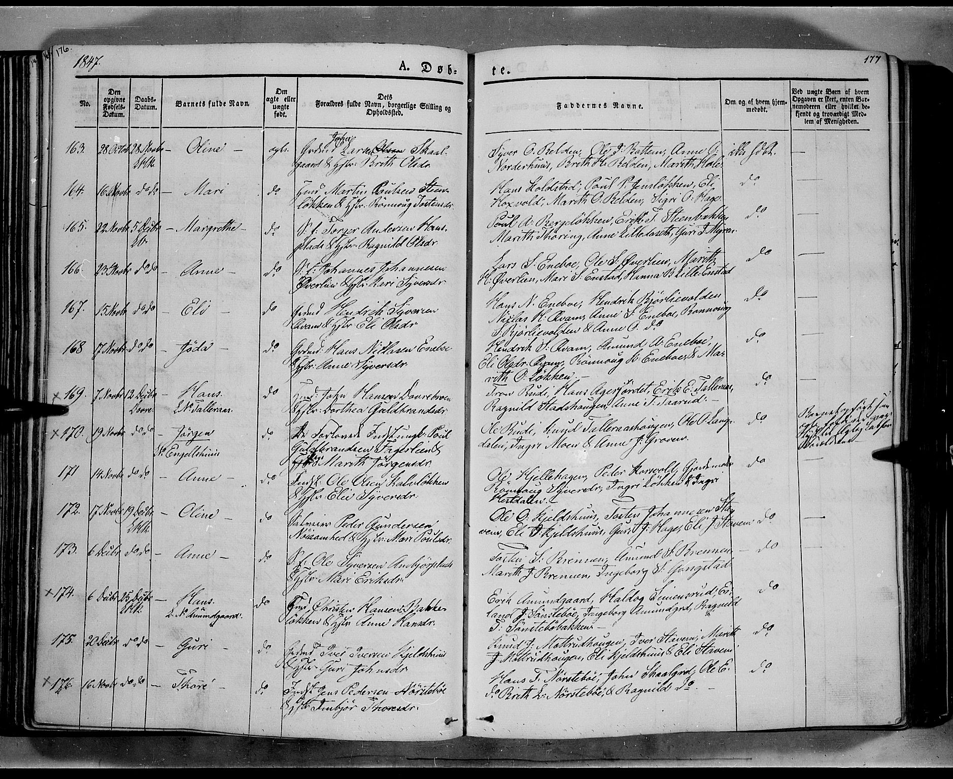 Lesja prestekontor, AV/SAH-PREST-068/H/Ha/Haa/L0006: Ministerialbok nr. 6A, 1843-1854, s. 176-177